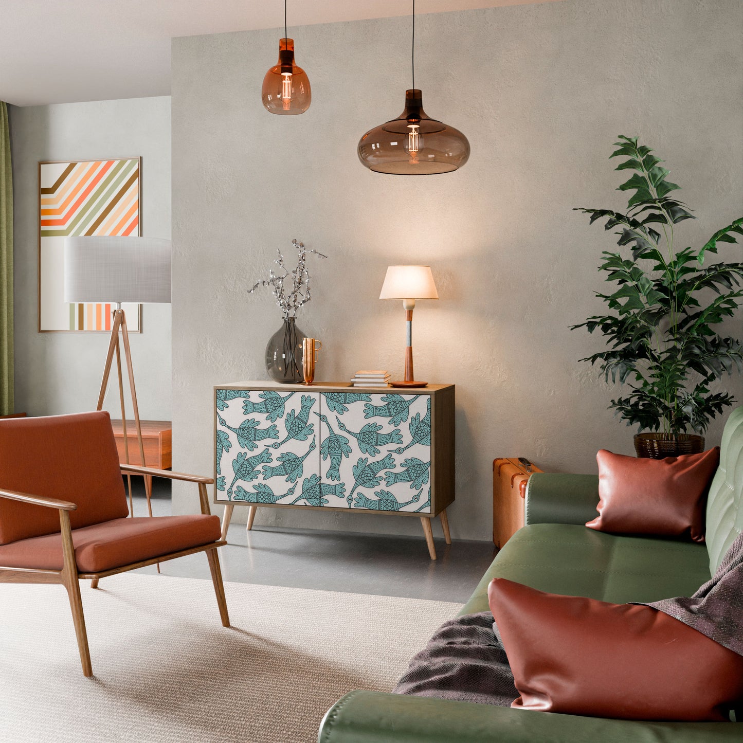 Credenza a 2 ante WATERSPOUT SONGIBIRD in effetto rovere
