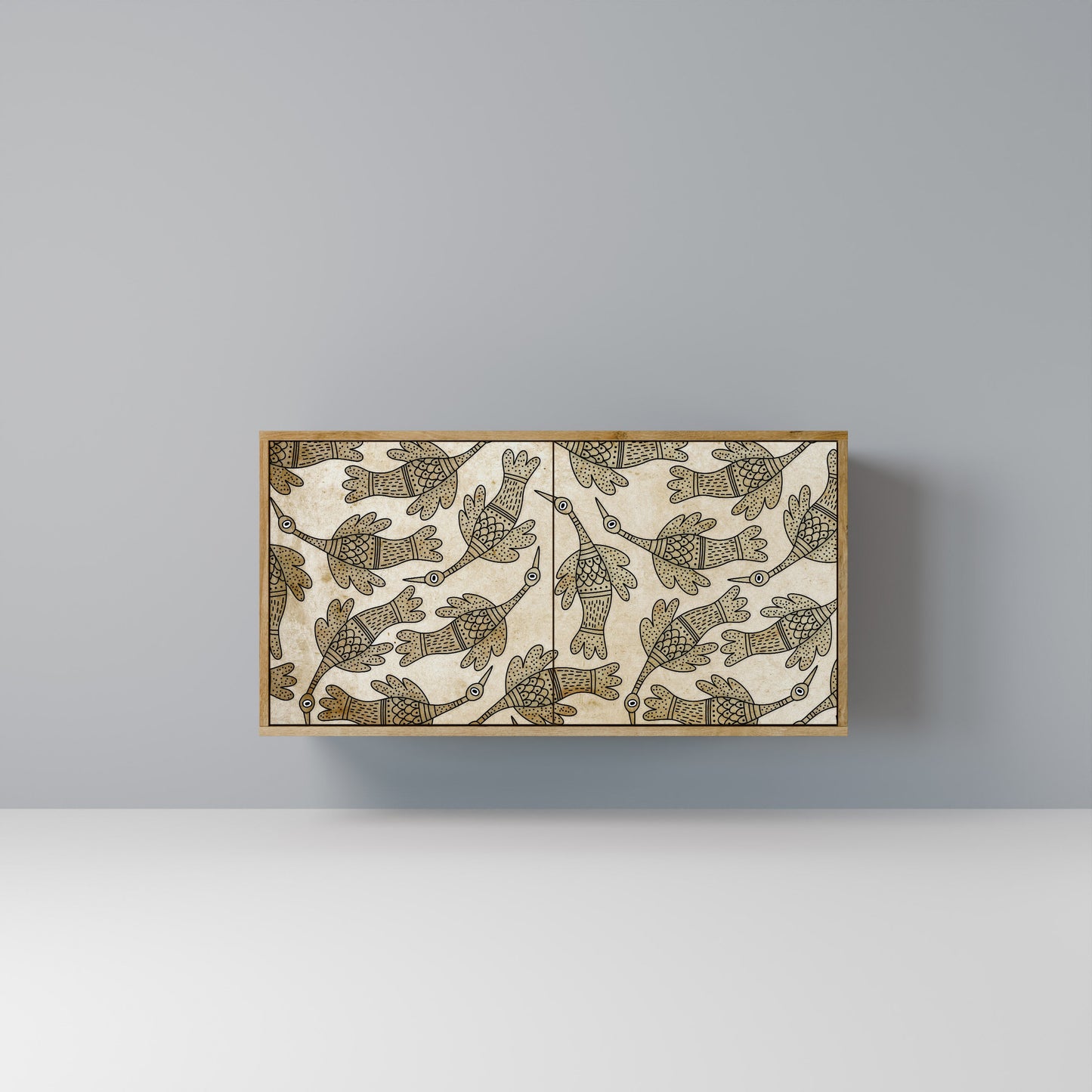 Credenza ALMONDINE SONGBIRD a 2 ante in effetto rovere
