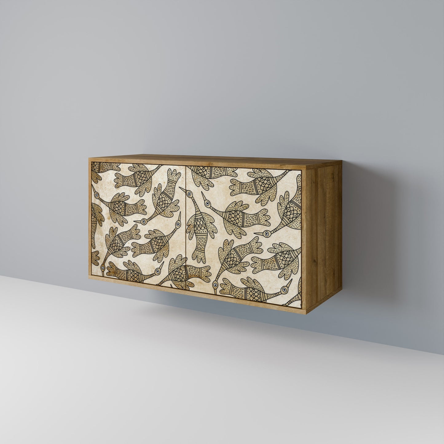 Credenza ALMONDINE SONGBIRD a 2 ante in effetto rovere