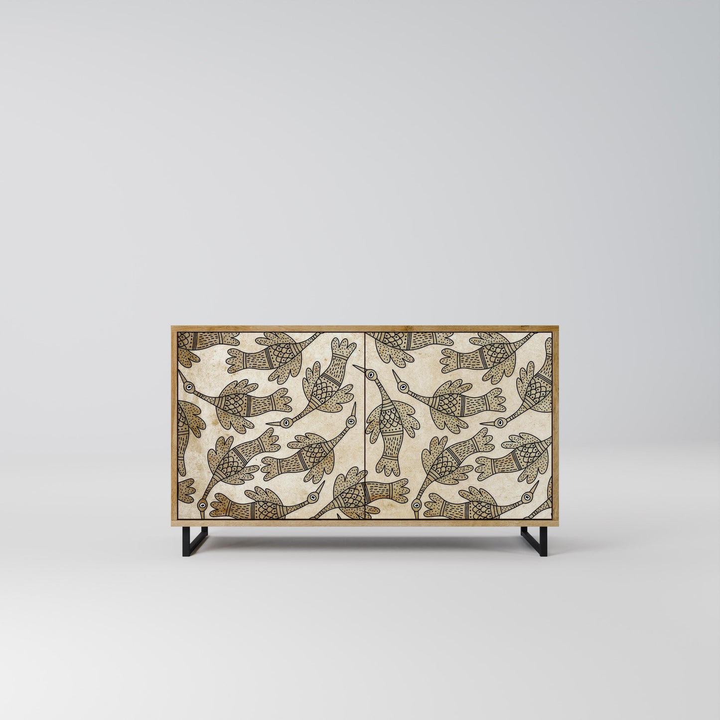 Credenza ALMONDINE SONGBIRD a 2 ante in effetto rovere
