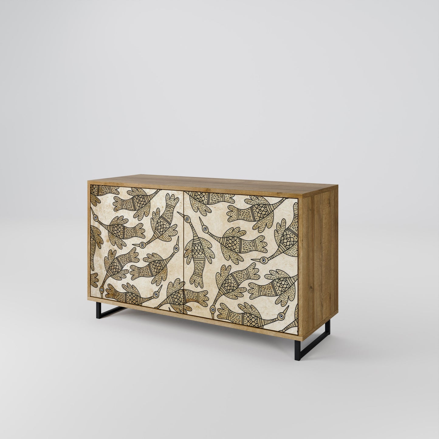 Credenza ALMONDINE SONGBIRD a 2 ante in effetto rovere