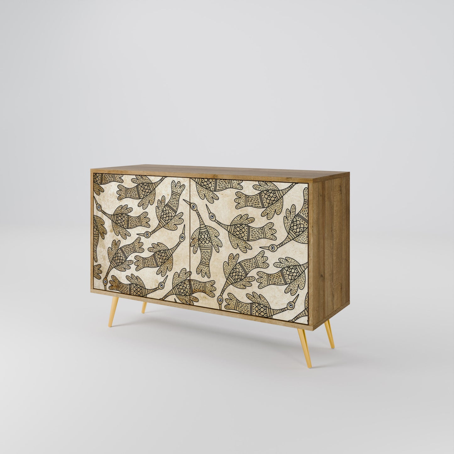 Credenza ALMONDINE SONGBIRD a 2 ante in effetto rovere