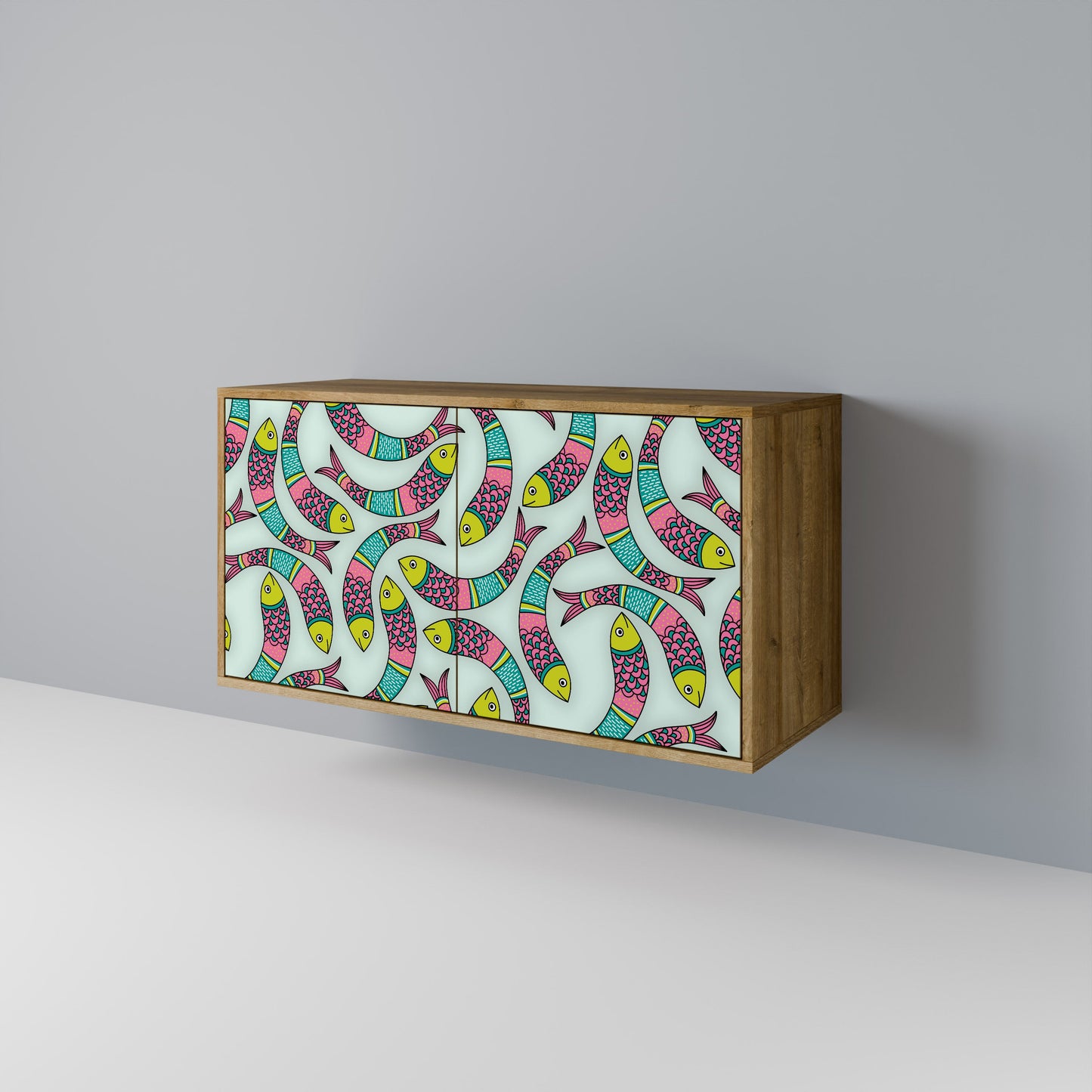 INDIAN FISH 2-Door Sideboard in Oak Effect