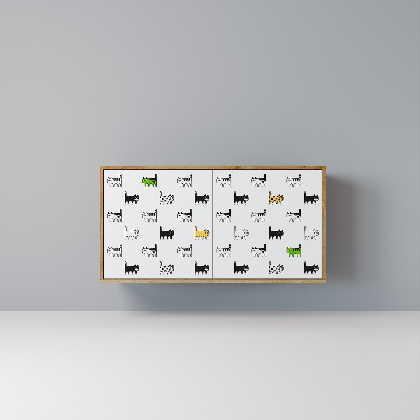 CATS COMPILATION Credenza a 2 ante in effetto rovere