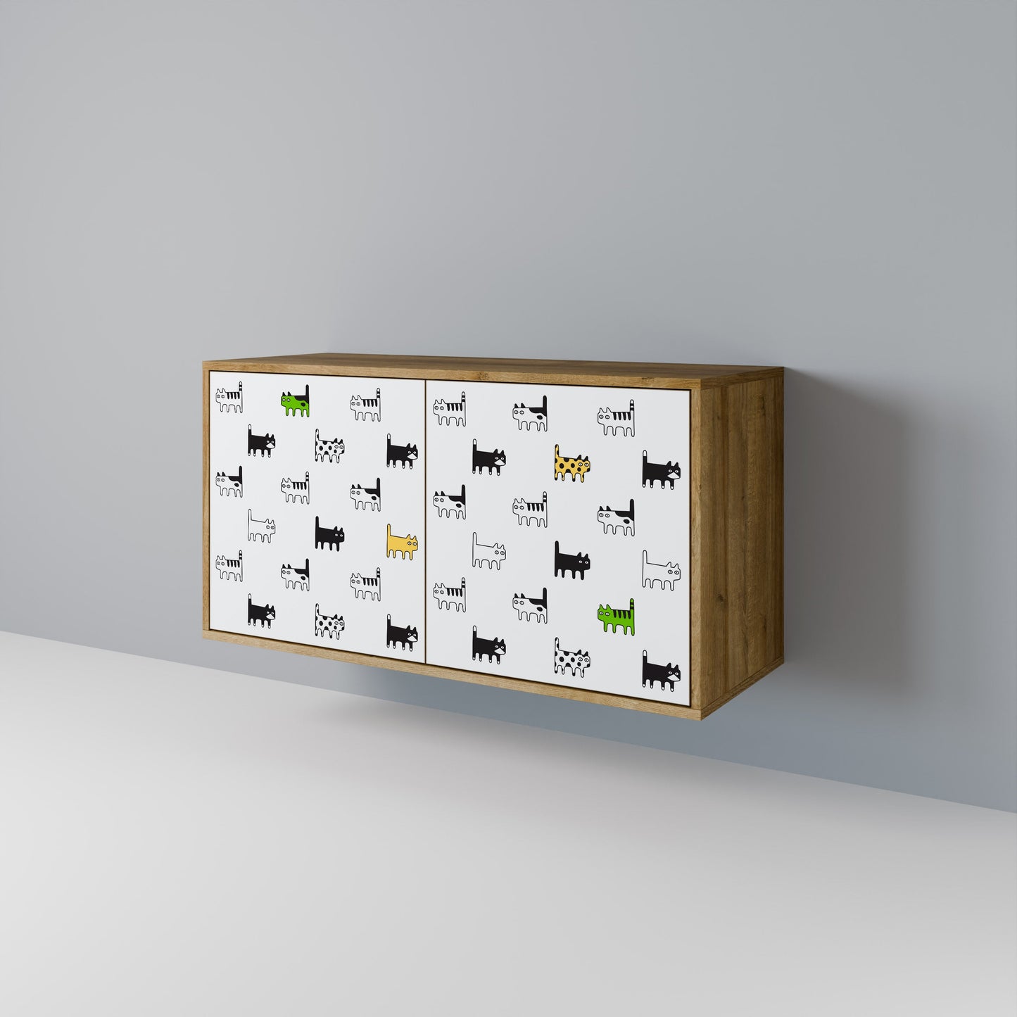 CATS COMPILATION Credenza a 2 ante in effetto rovere