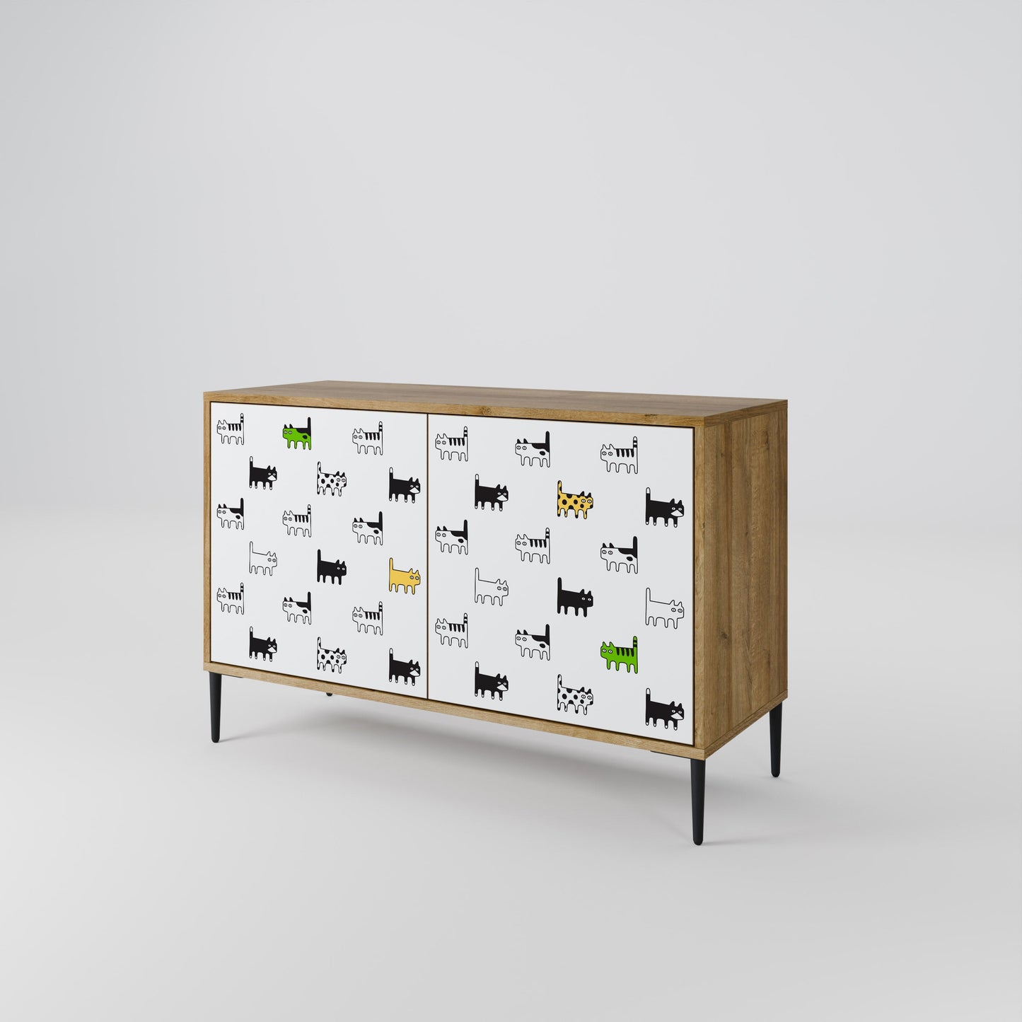 CATS COMPILATION Credenza a 2 ante in effetto rovere