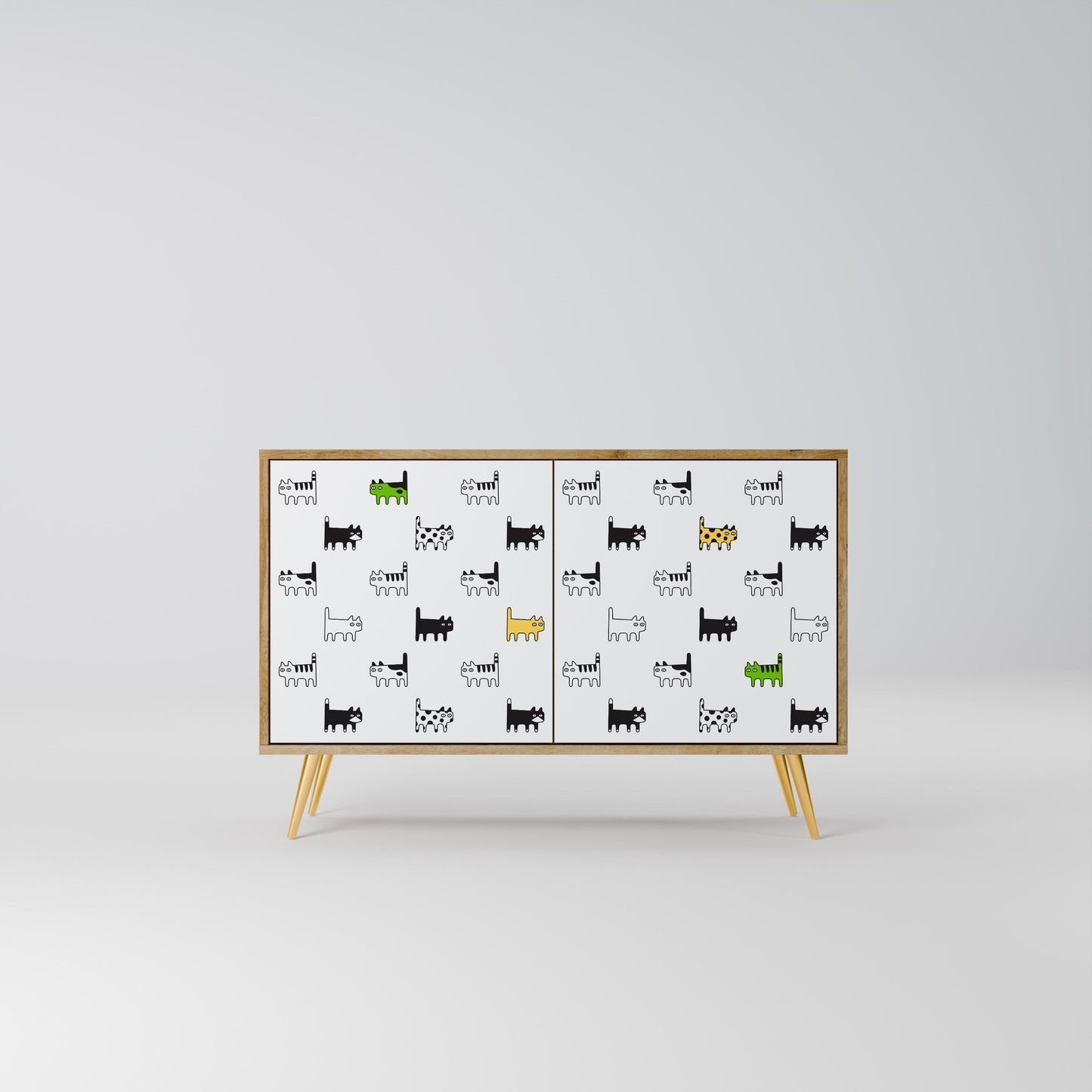 CATS COMPILATION Credenza a 2 ante in effetto rovere