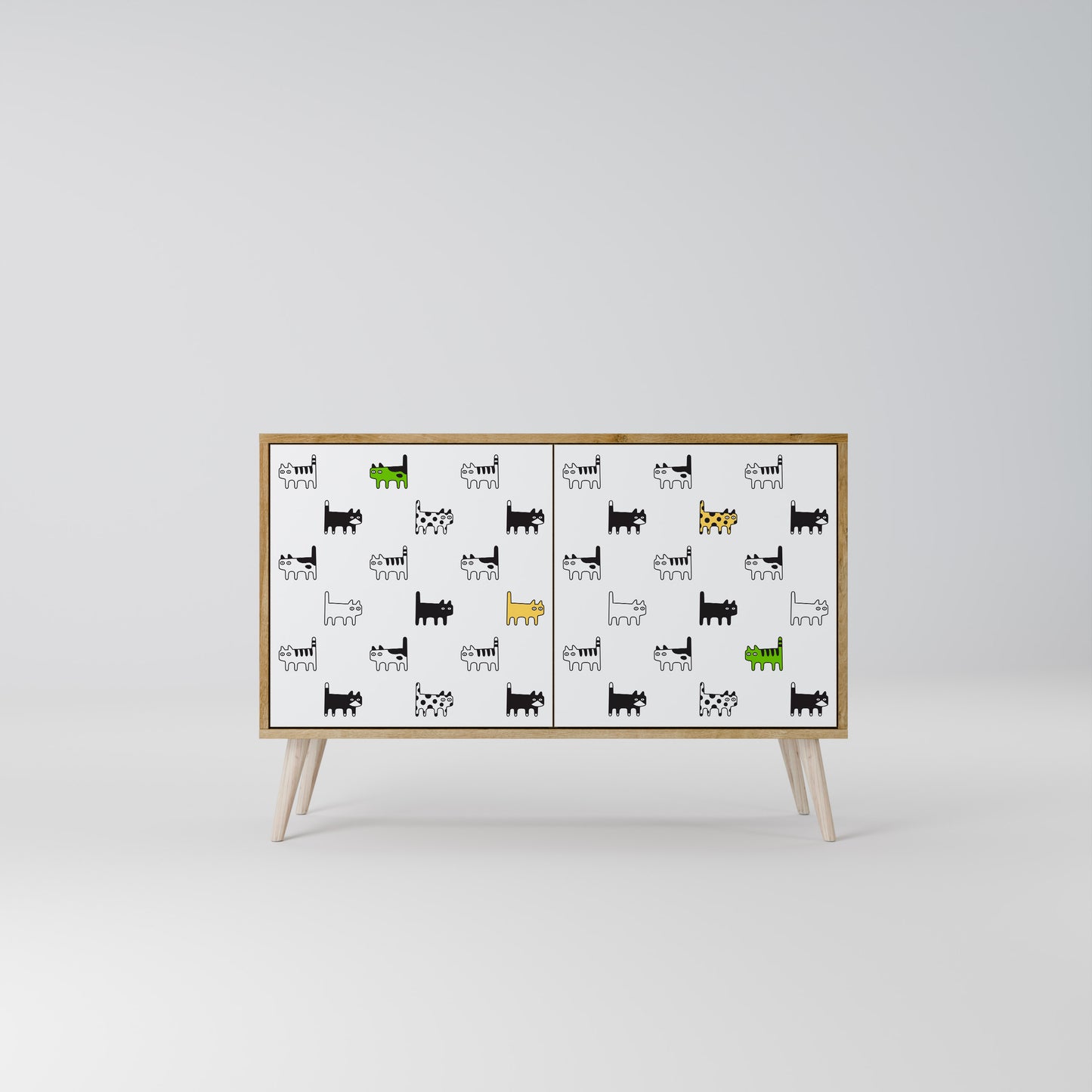 CATS COMPILATION Credenza a 2 ante in effetto rovere