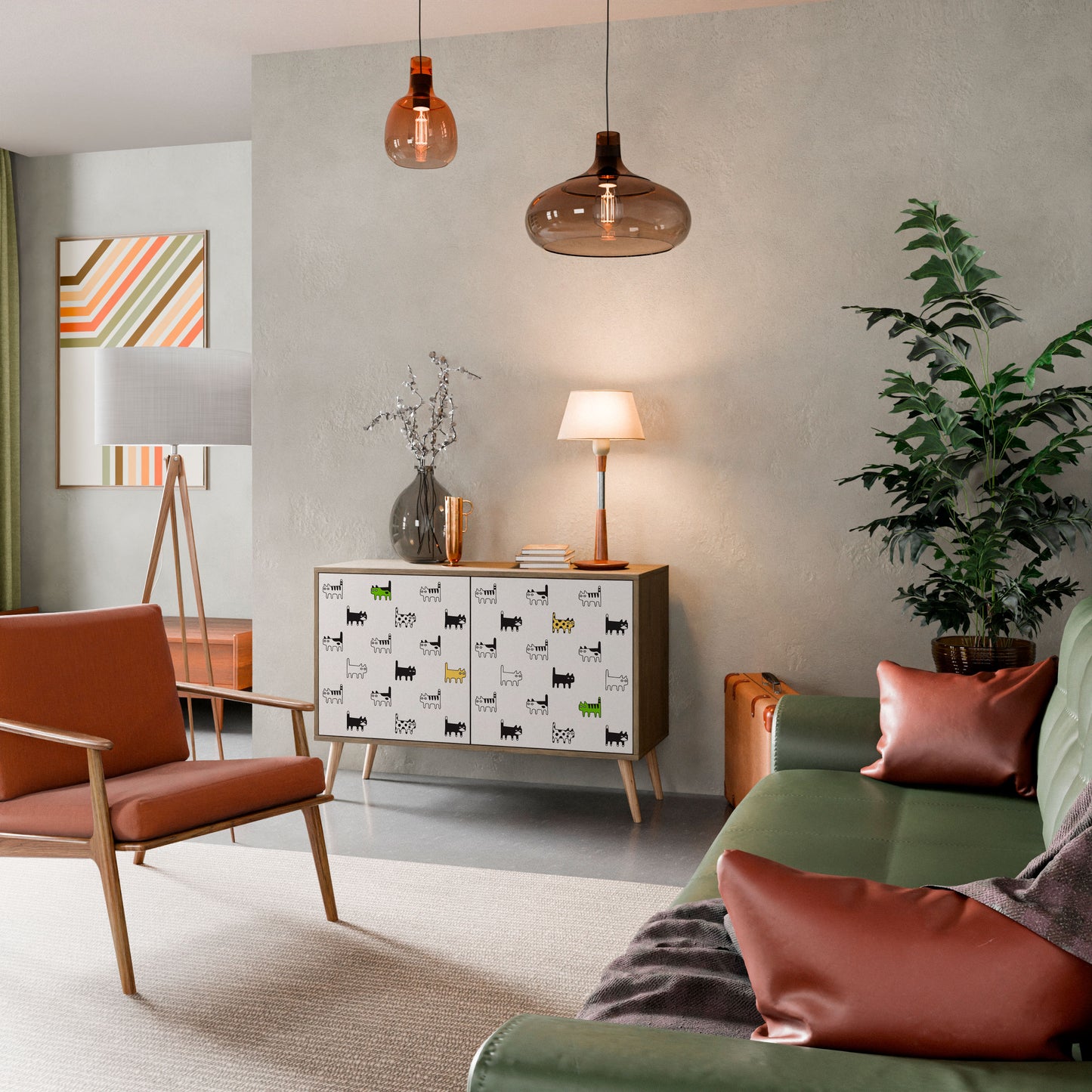 CATS COMPILATION Credenza a 2 ante in effetto rovere