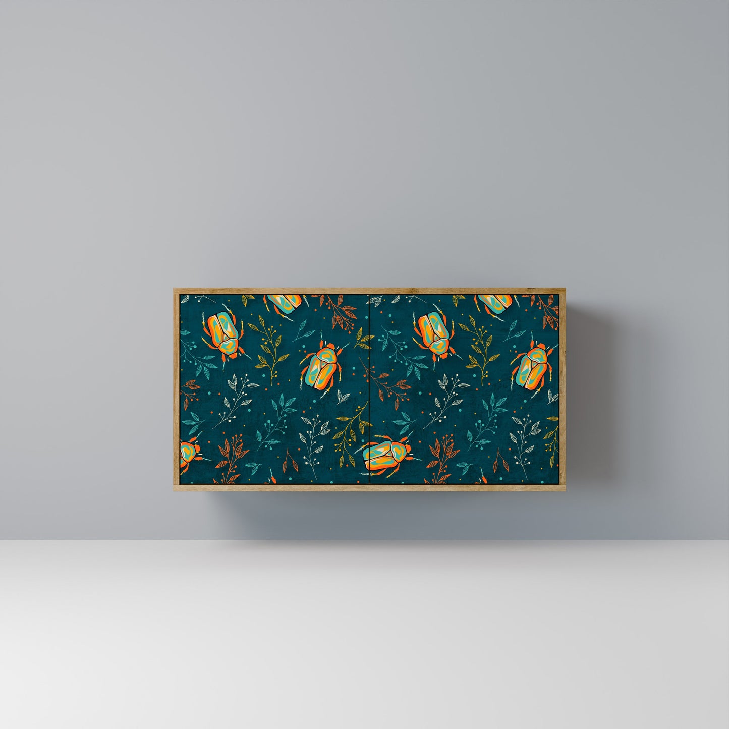 Credenza a 2 ante AUTUMN INSECTS in effetto rovere