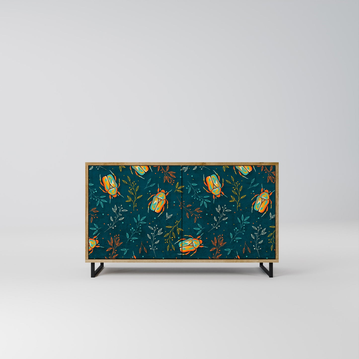 Credenza a 2 ante AUTUMN INSECTS in effetto rovere