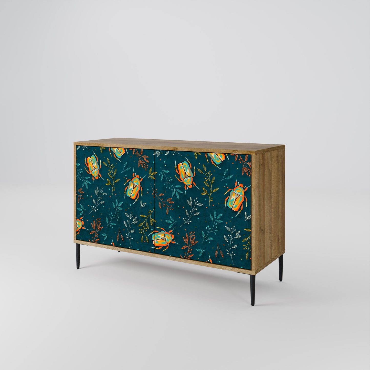 Credenza a 2 ante AUTUMN INSECTS in effetto rovere