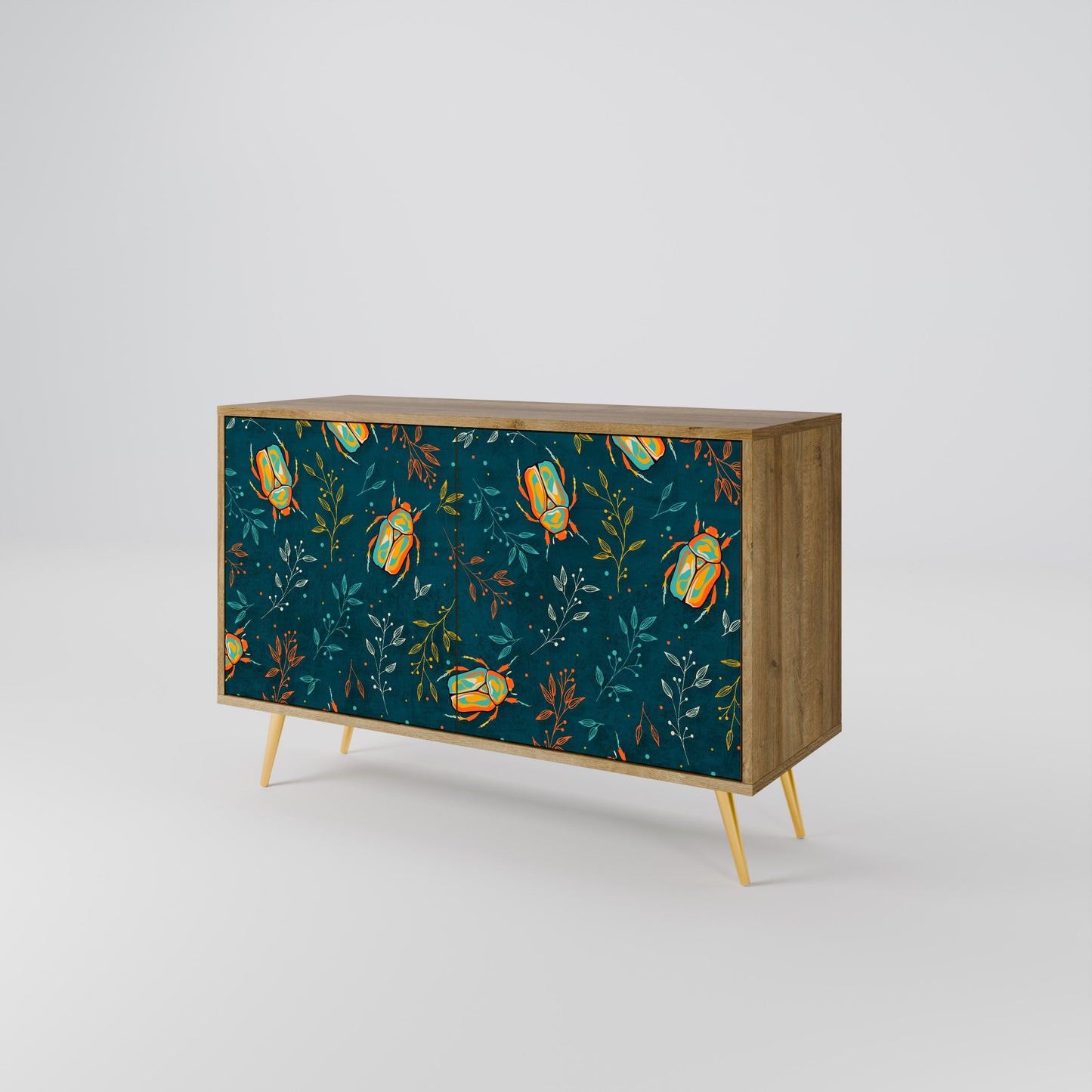 Credenza a 2 ante AUTUMN INSECTS in effetto rovere