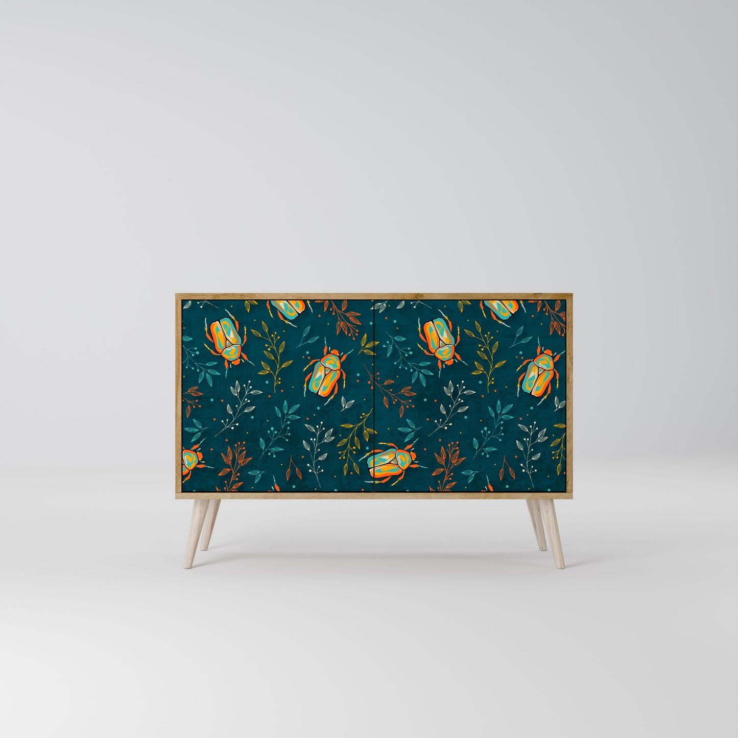 Credenza a 2 ante AUTUMN INSECTS in effetto rovere