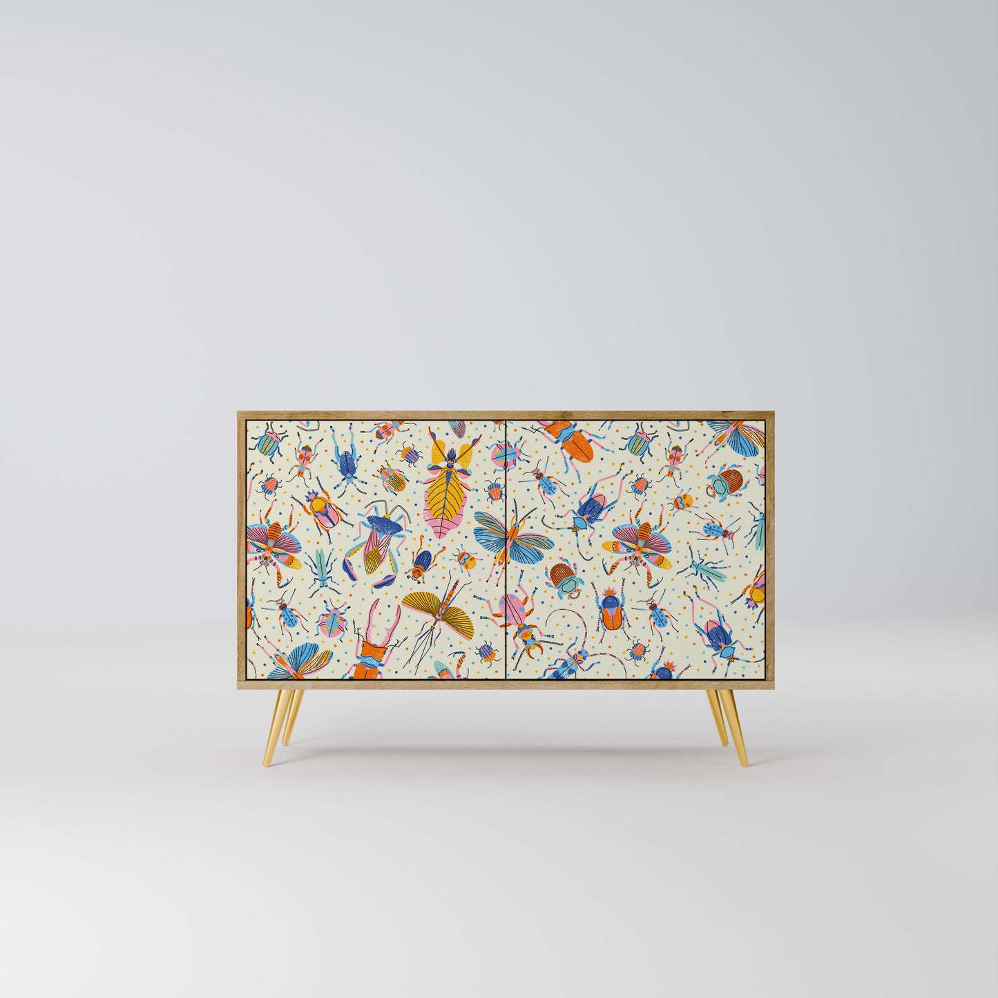 COLORFUL INSECTS 2-Door Sideboard in Oak Effect