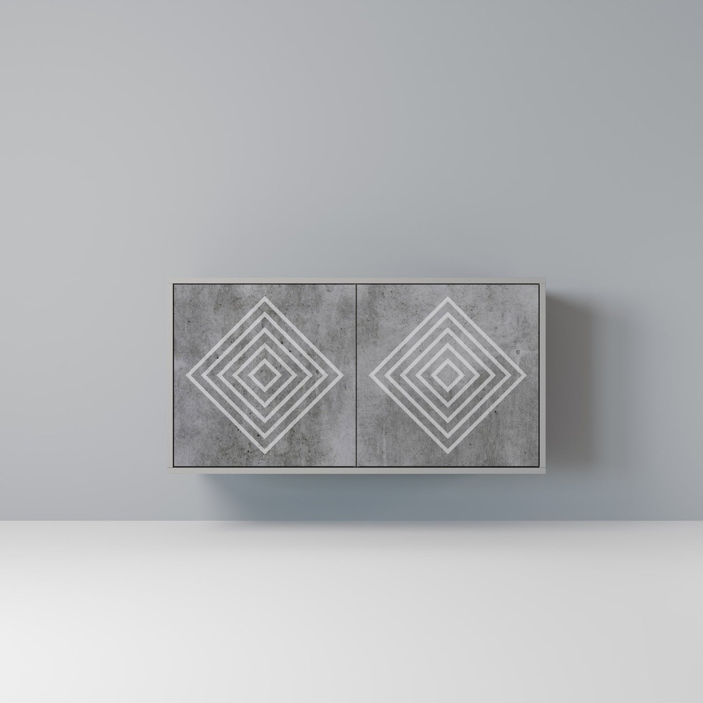 POLYGONAL ARTISTRY 2-Door Sideboard in Grey Finish