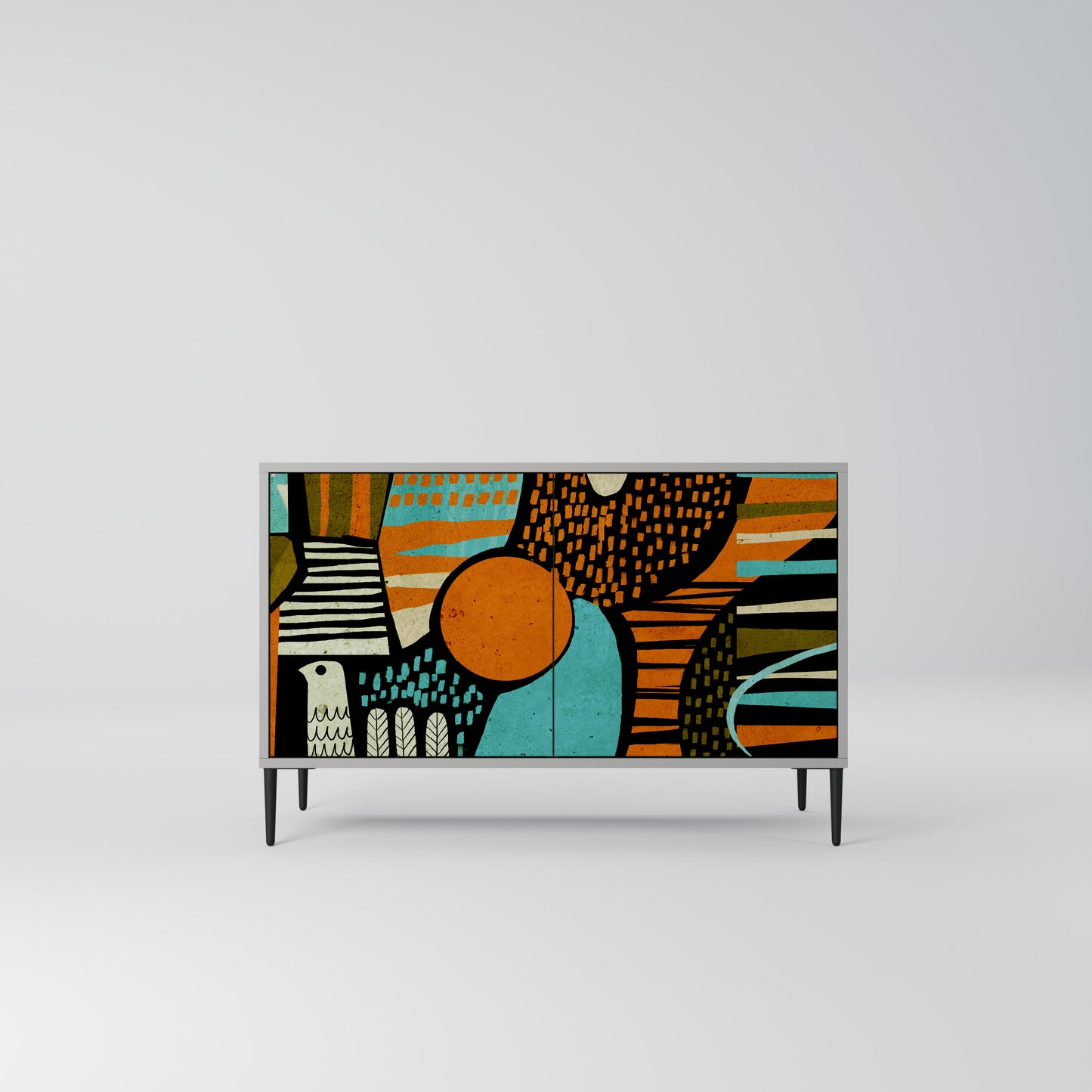 Credenza a 2 ante GEODE GLIMMER in finitura grigia