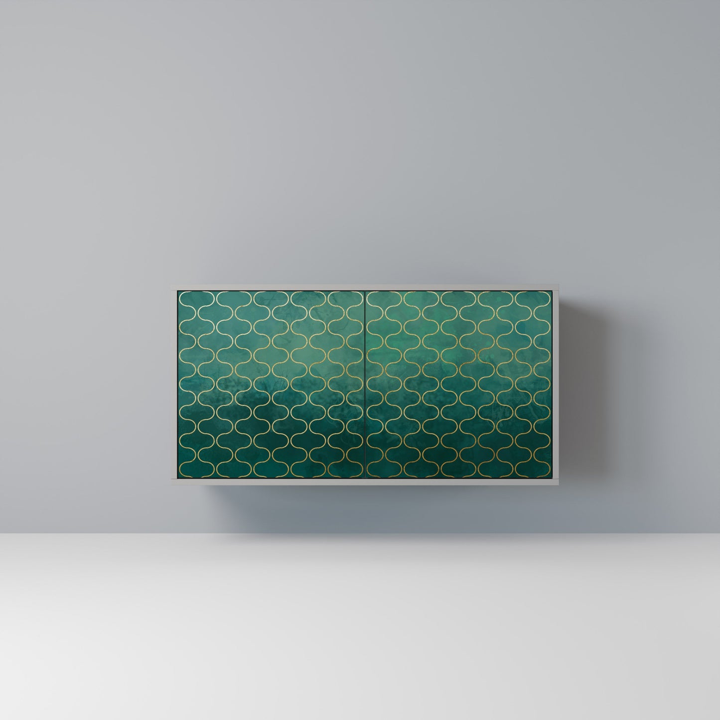 TESSELATED GREENERY 2-Door Sideboard in Grey Finish