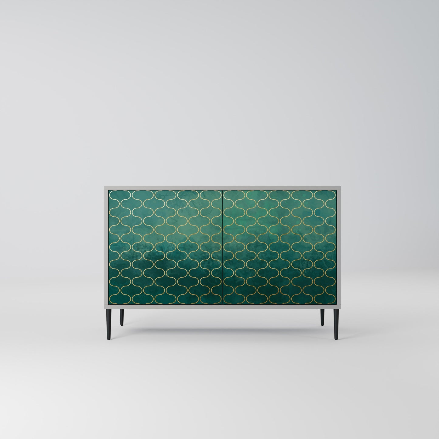 TESSELATED GREENERY 2-Door Sideboard in Grey Finish