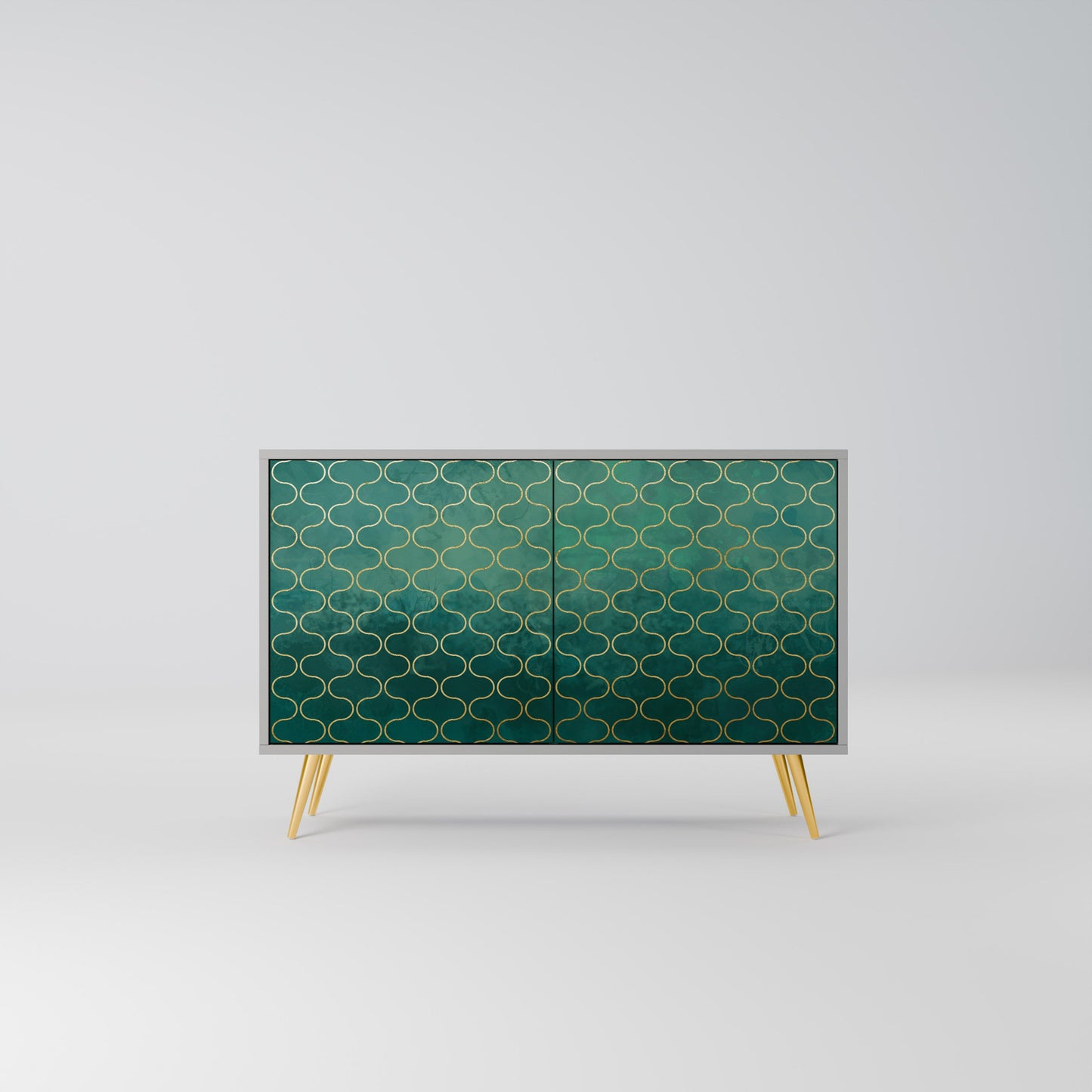 TESSELATED GREENERY 2-Door Sideboard in Grey Finish