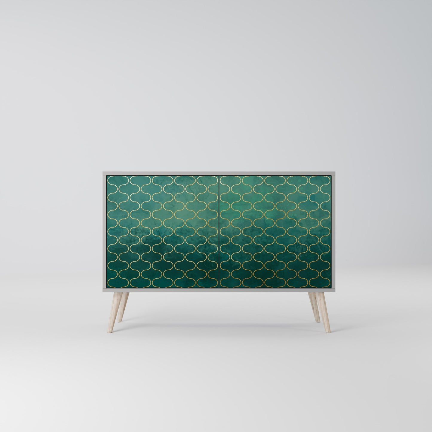 TESSELATED GREENERY 2-Door Sideboard in Grey Finish