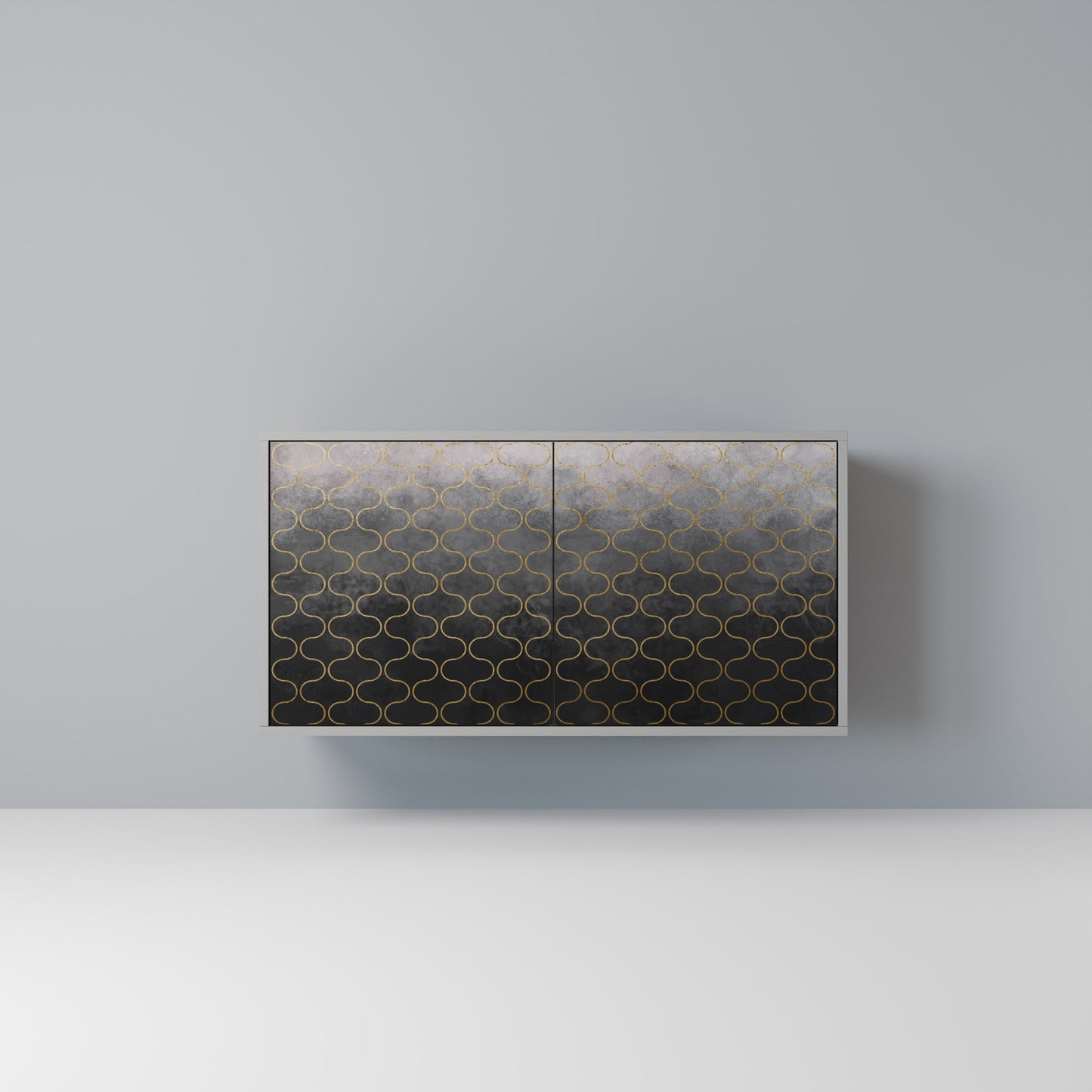 TESSELATED GRAYISH 2-Door Sideboard in Grey Finish