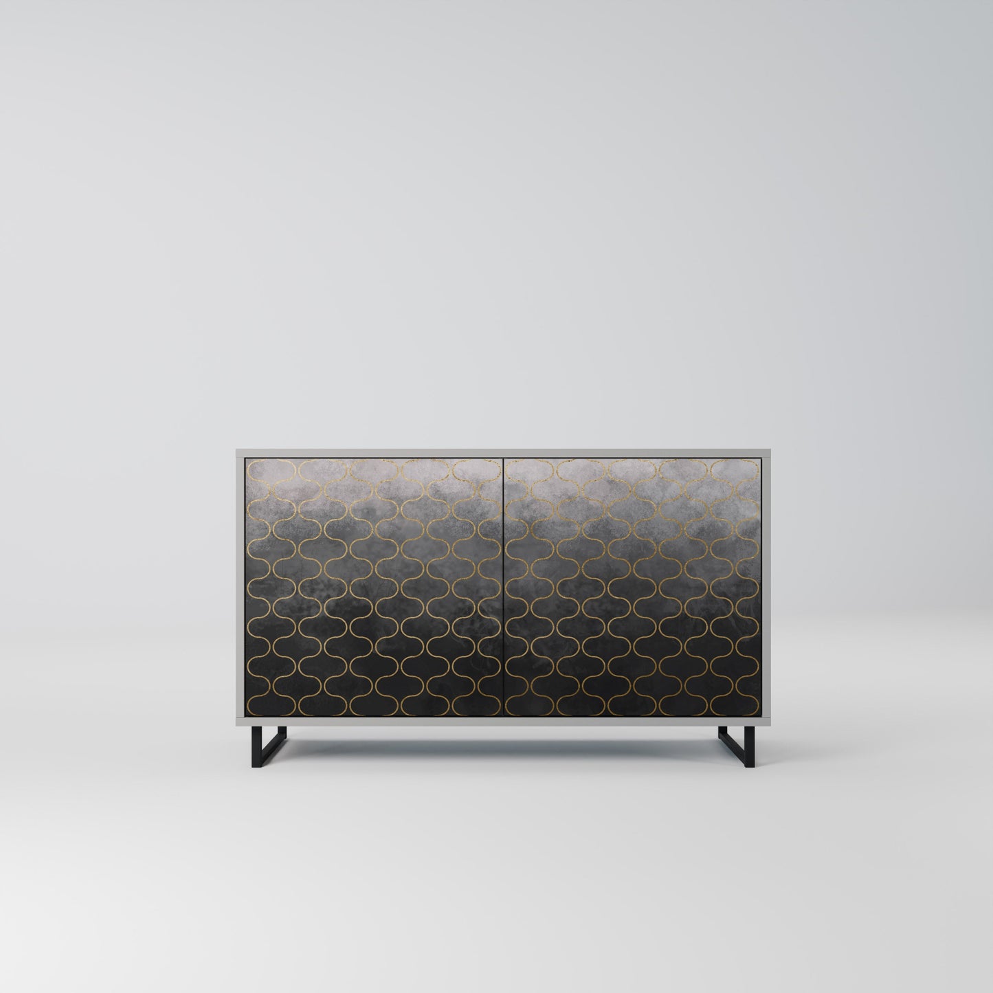 TESSELATED GRAYISH 2-Door Sideboard in Grey Finish