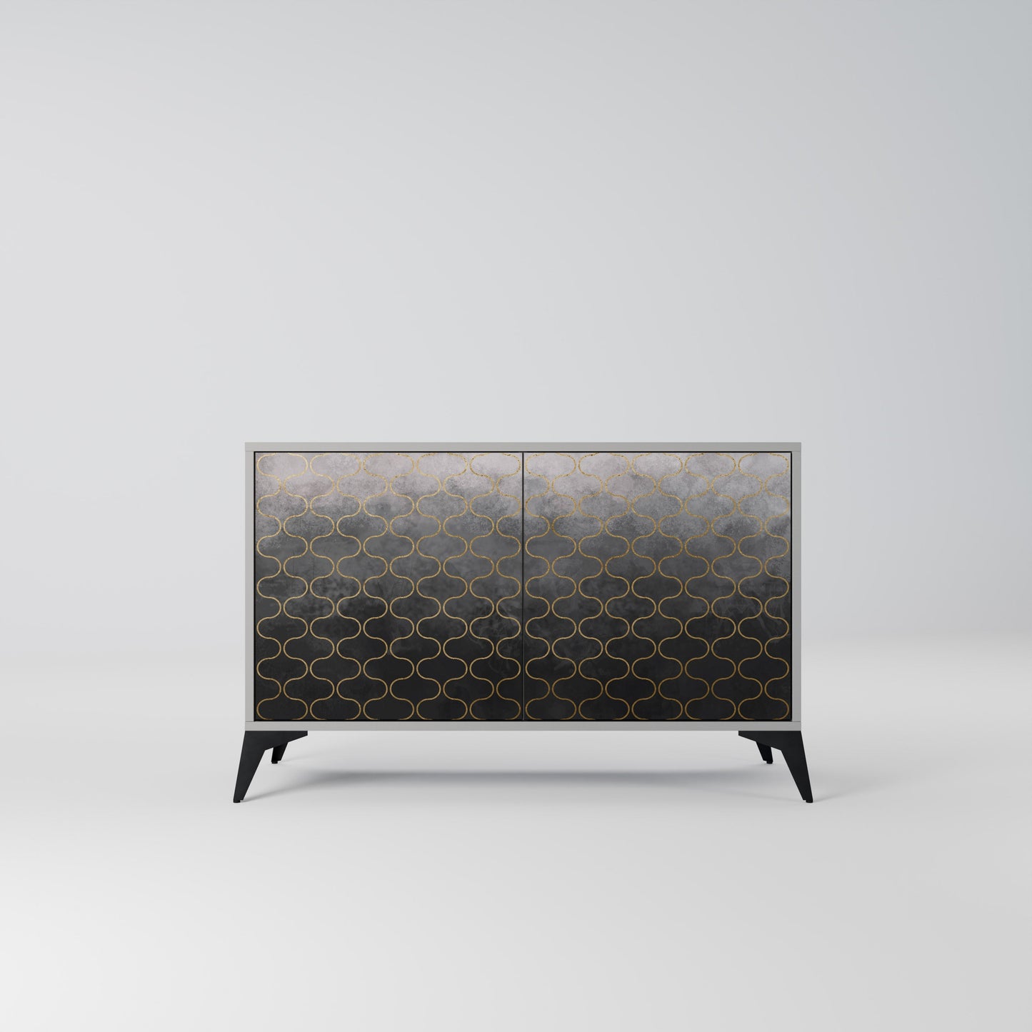 TESSELATED GRAYISH 2-Door Sideboard in Grey Finish
