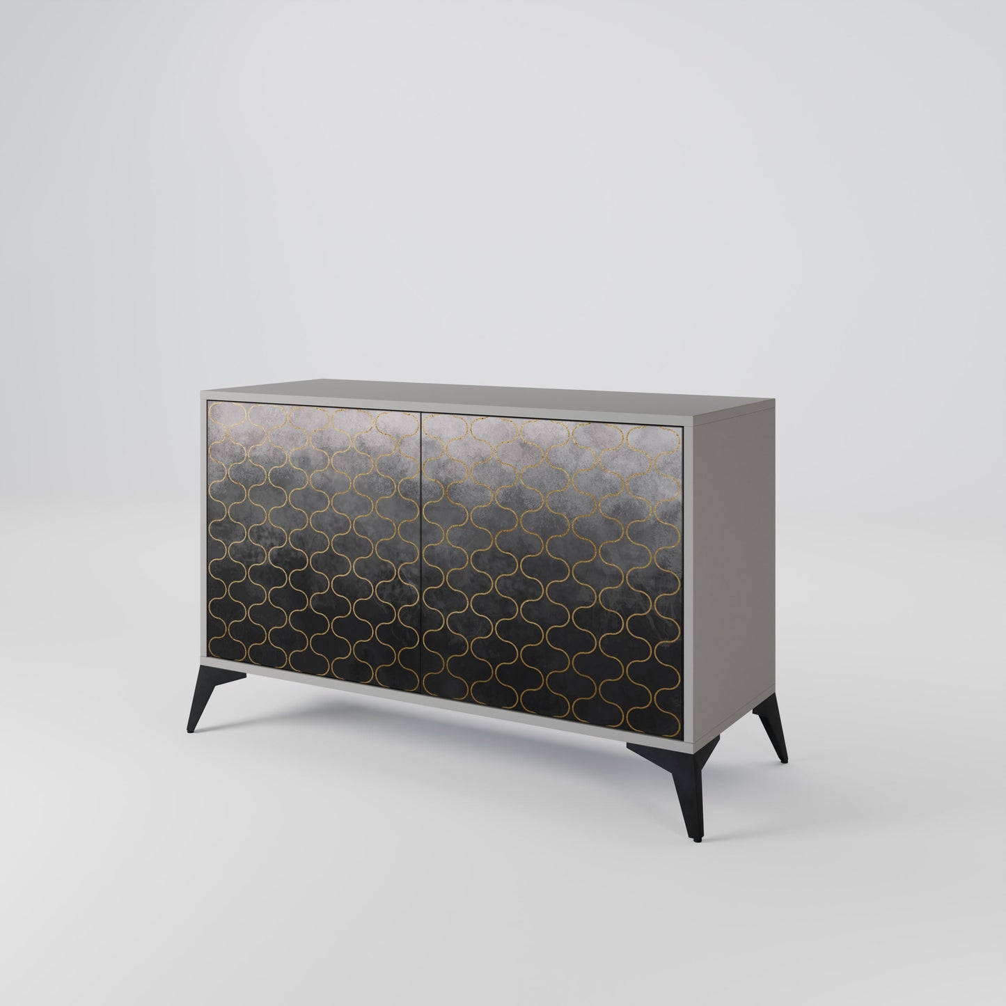 TESSELATED GRAYISH 2-Door Sideboard in Grey Finish