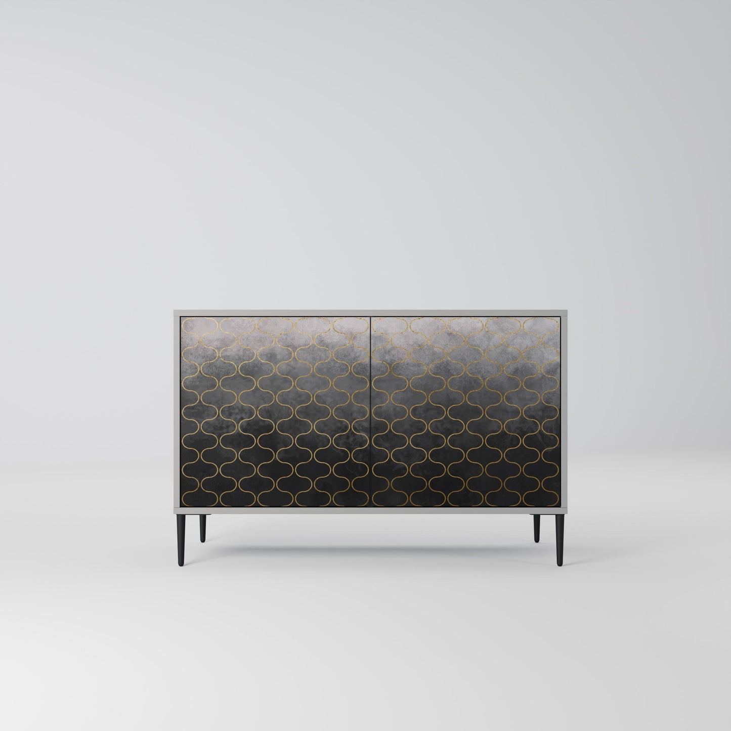 TESSELATED GRAYISH 2-Door Sideboard in Grey Finish