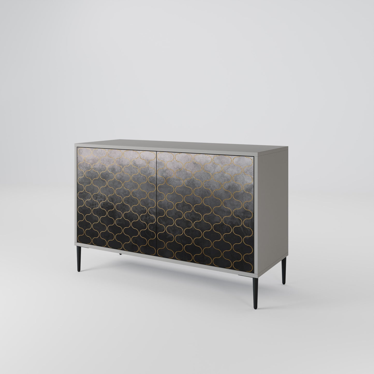 TESSELATED GRAYISH 2-Door Sideboard in Grey Finish