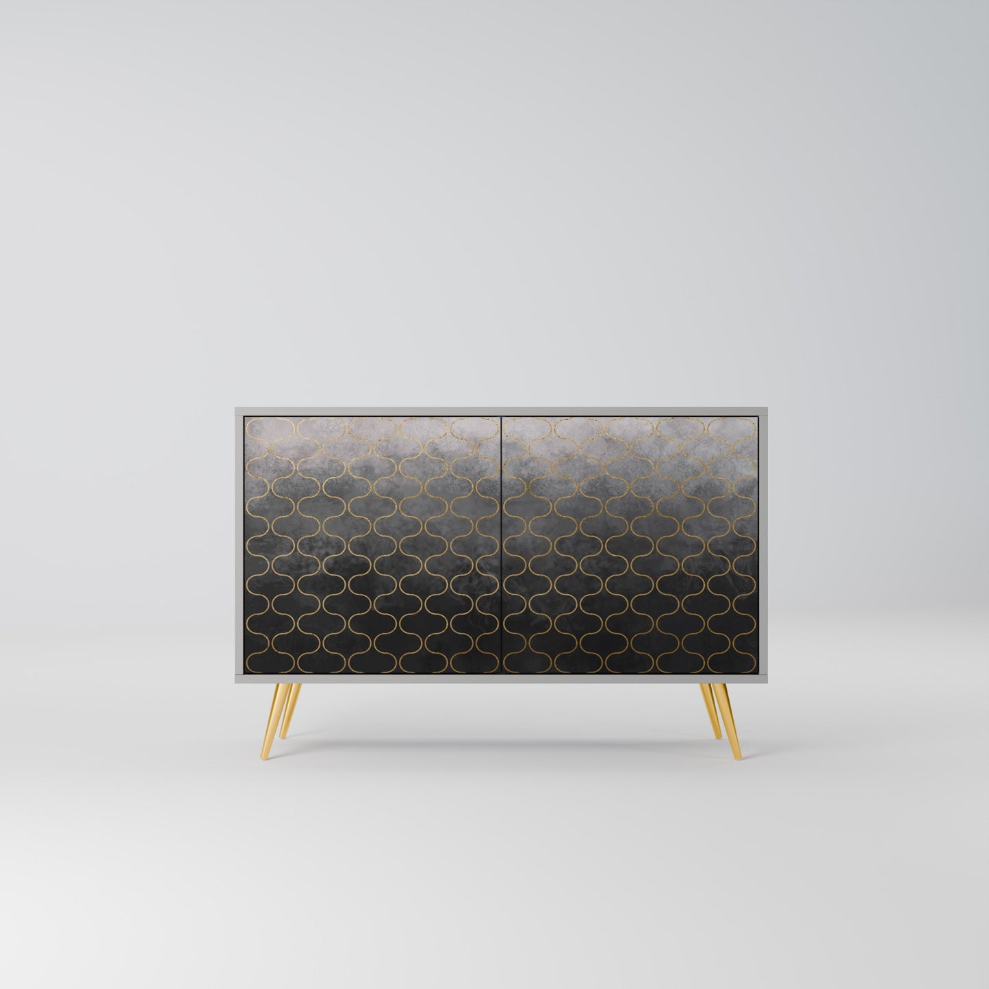 TESSELATED GRAYISH 2-Door Sideboard in Grey Finish