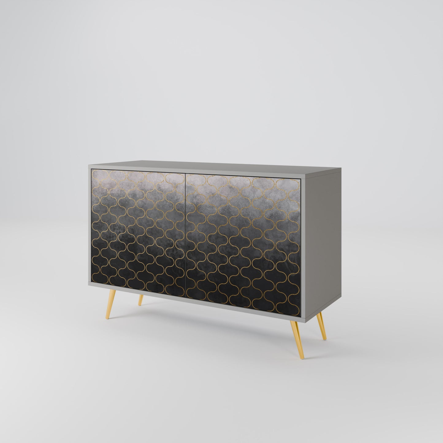 TESSELATED GRAYISH 2-Door Sideboard in Grey Finish