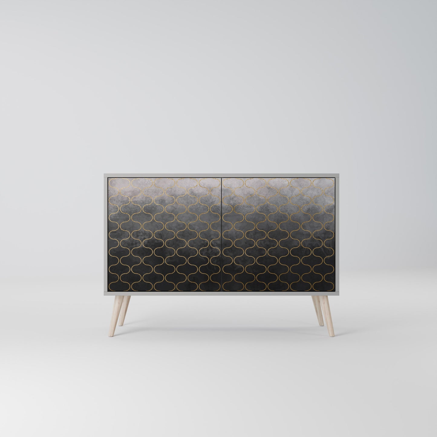 TESSELATED GRAYISH 2-Door Sideboard in Grey Finish