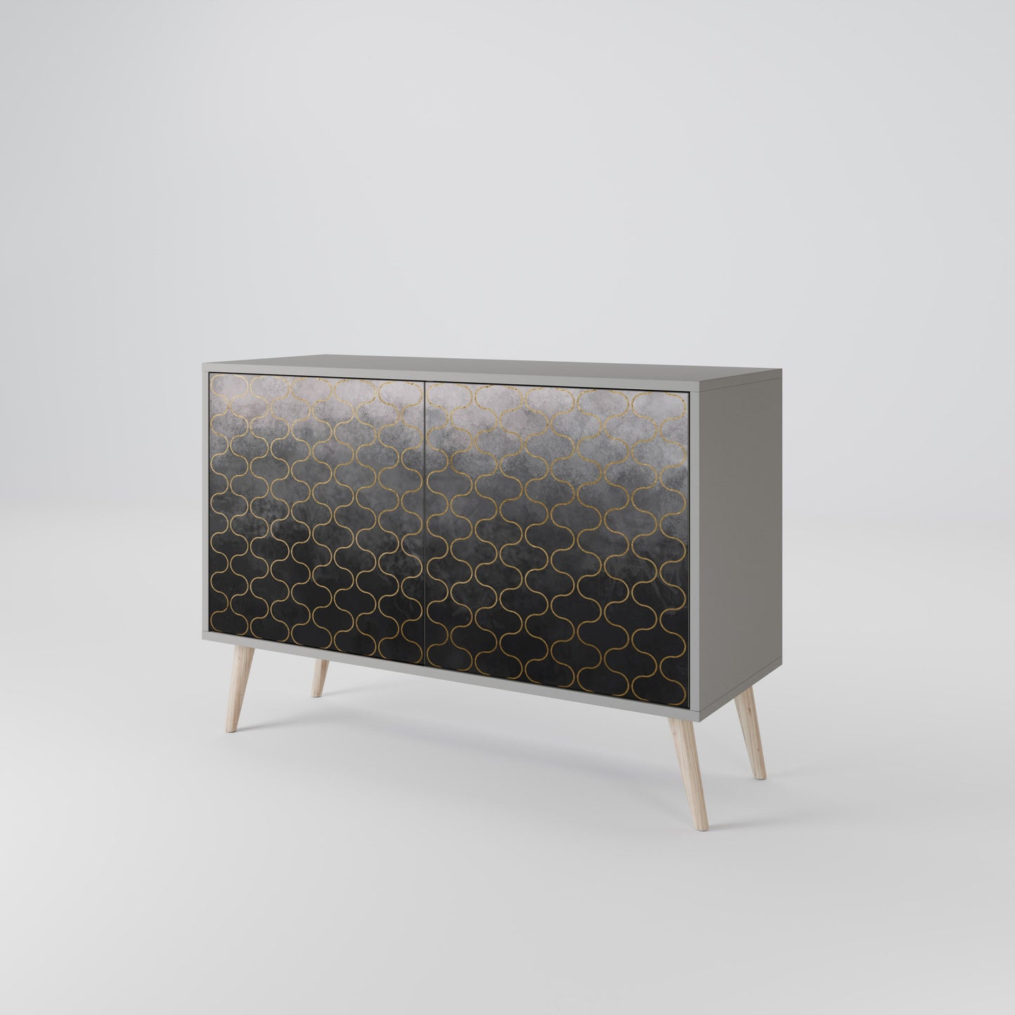 TESSELATED GRAYISH 2-Door Sideboard in Grey Finish