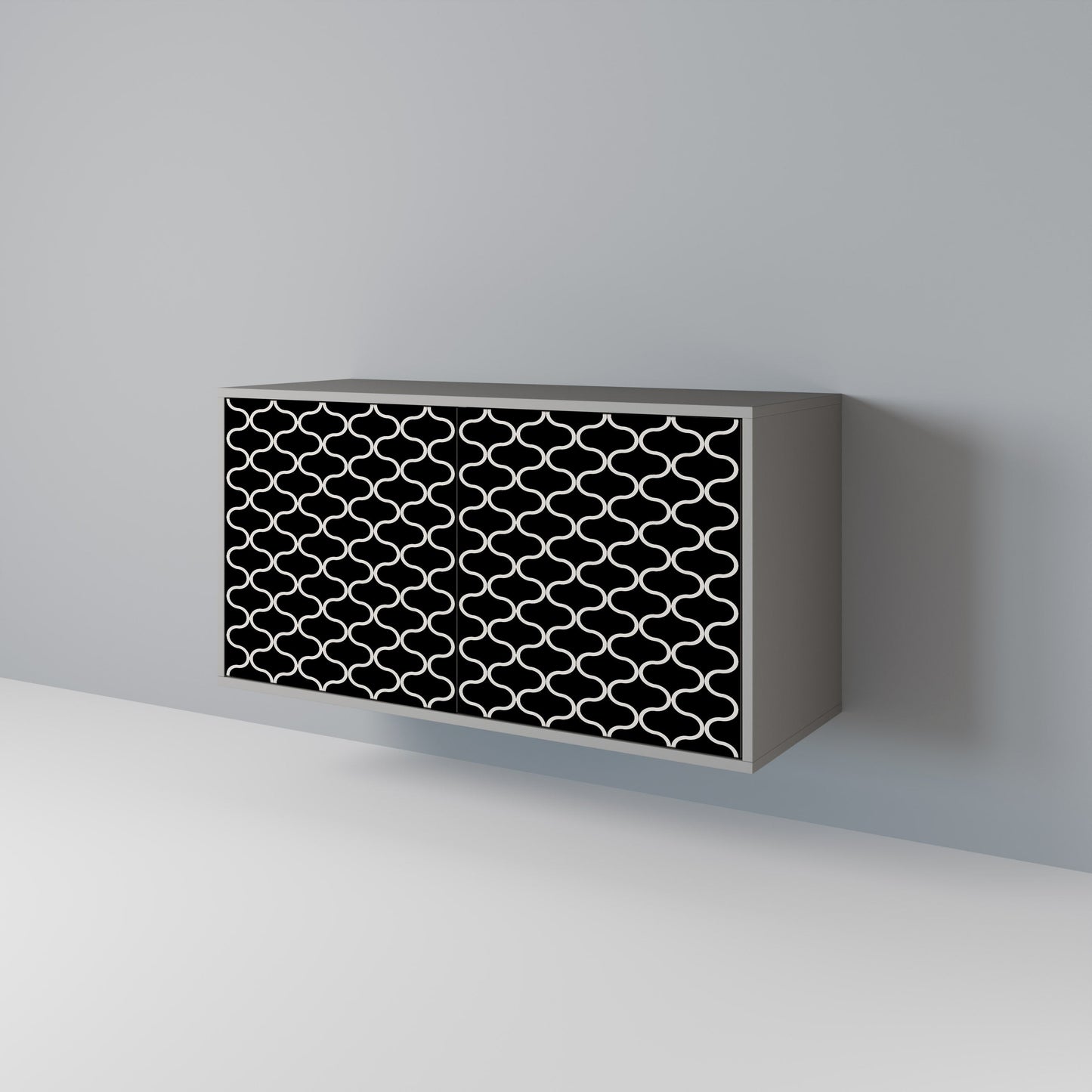 TESSELATED BLACKNESS 2-Door Sideboard in Grey Finish