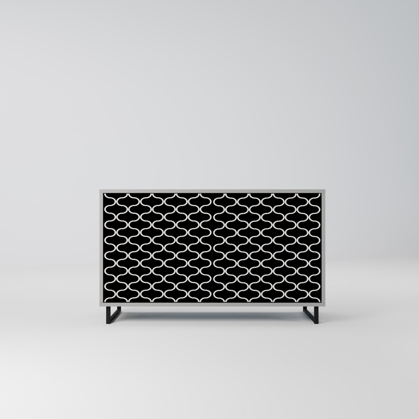 TESSELATED BLACKNESS 2-Door Sideboard in Grey Finish