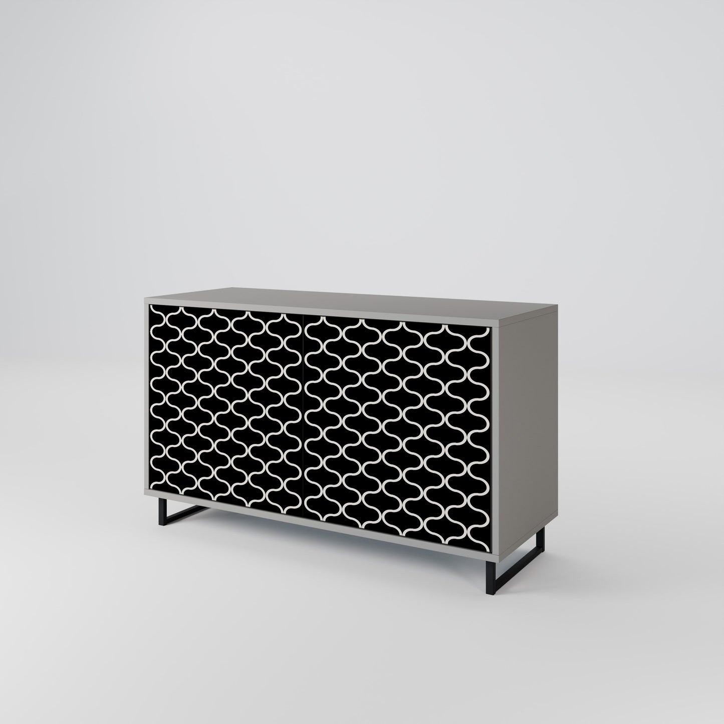 TESSELATED BLACKNESS 2-Door Sideboard in Grey Finish