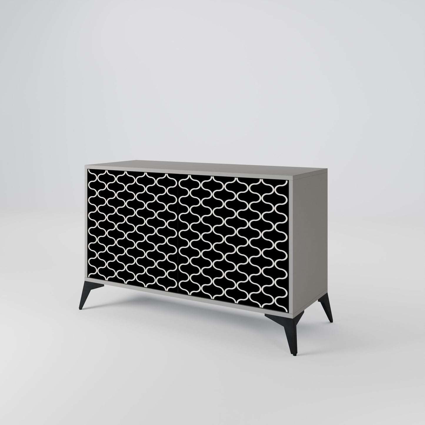 TESSELATED BLACKNESS 2-Door Sideboard in Grey Finish