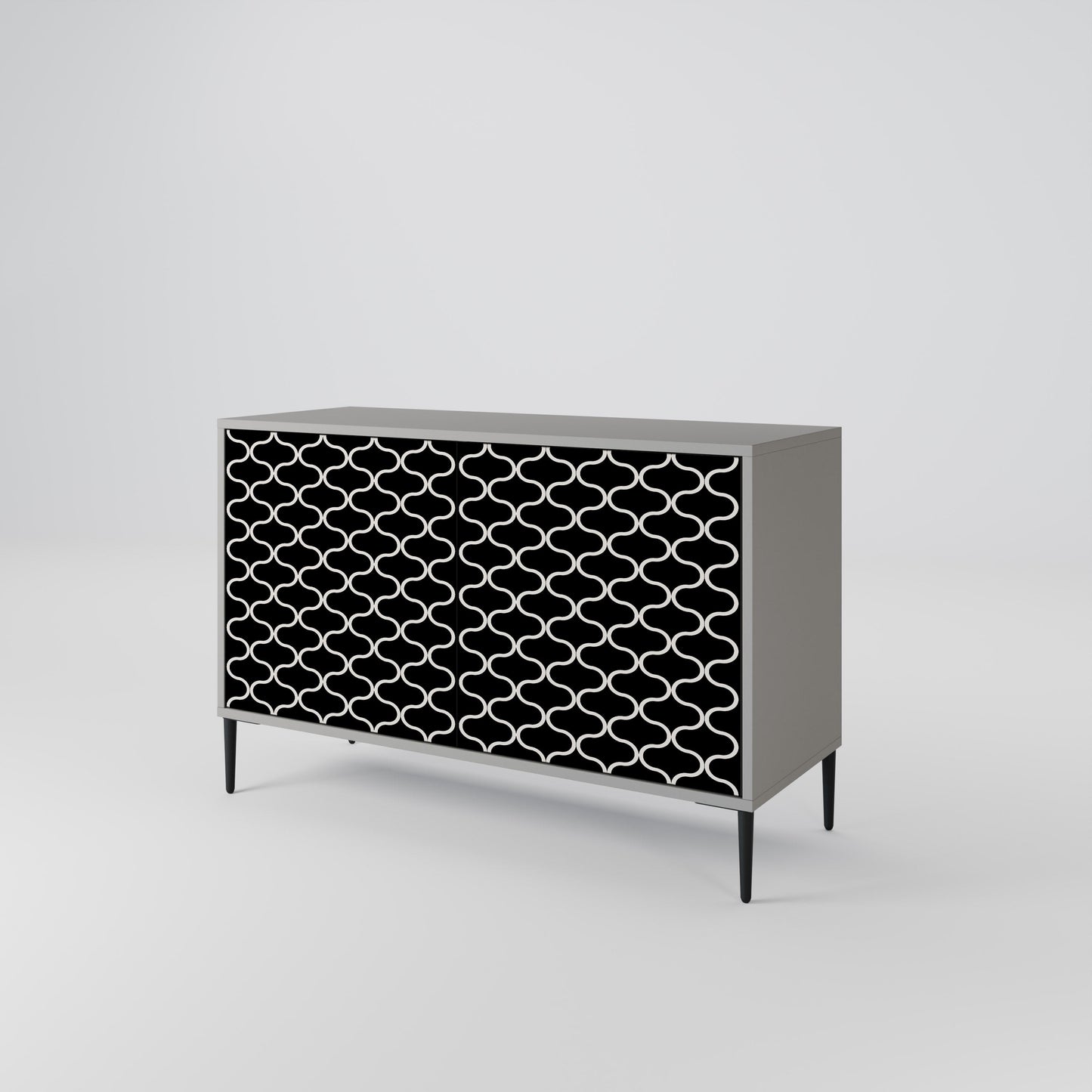 TESSELATED BLACKNESS 2-Door Sideboard in Grey Finish