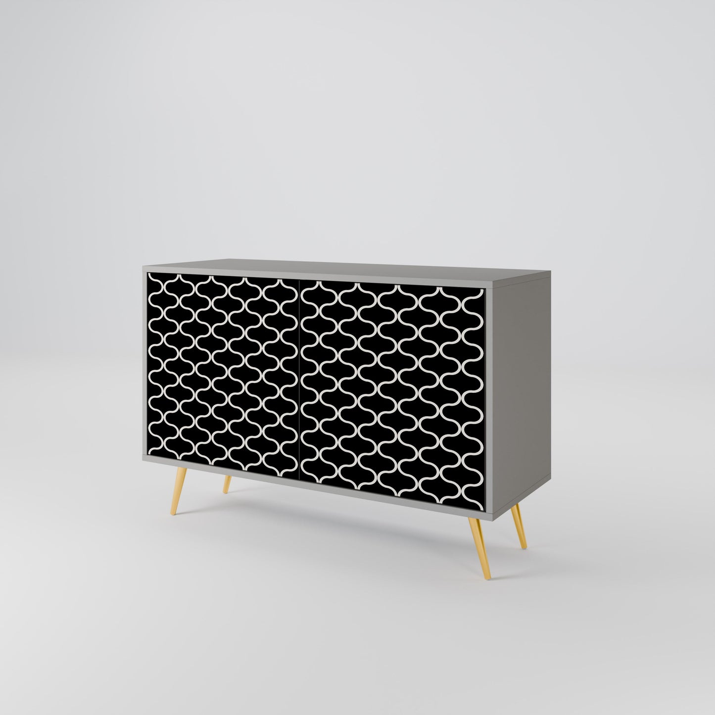 TESSELATED BLACKNESS 2-Door Sideboard in Grey Finish