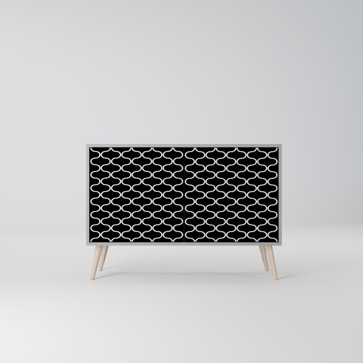 TESSELATED BLACKNESS 2-Door Sideboard in Grey Finish