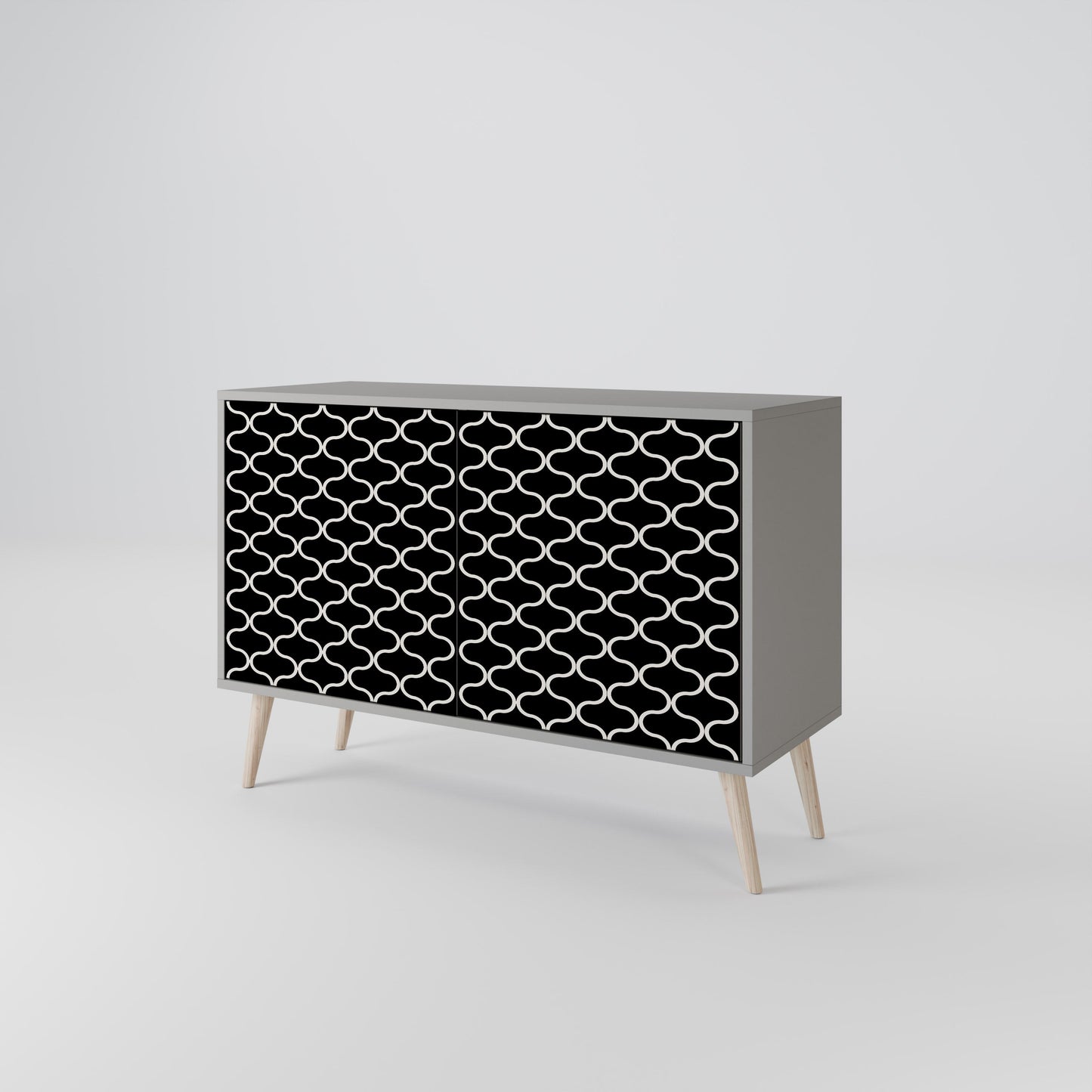 TESSELATED BLACKNESS 2-Door Sideboard in Grey Finish