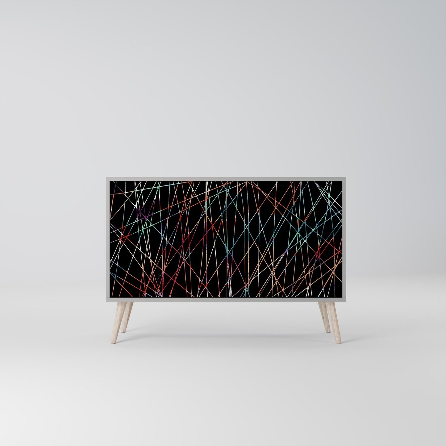 LUMINOUS SNARE 2-Door Sideboard in Grey Finish