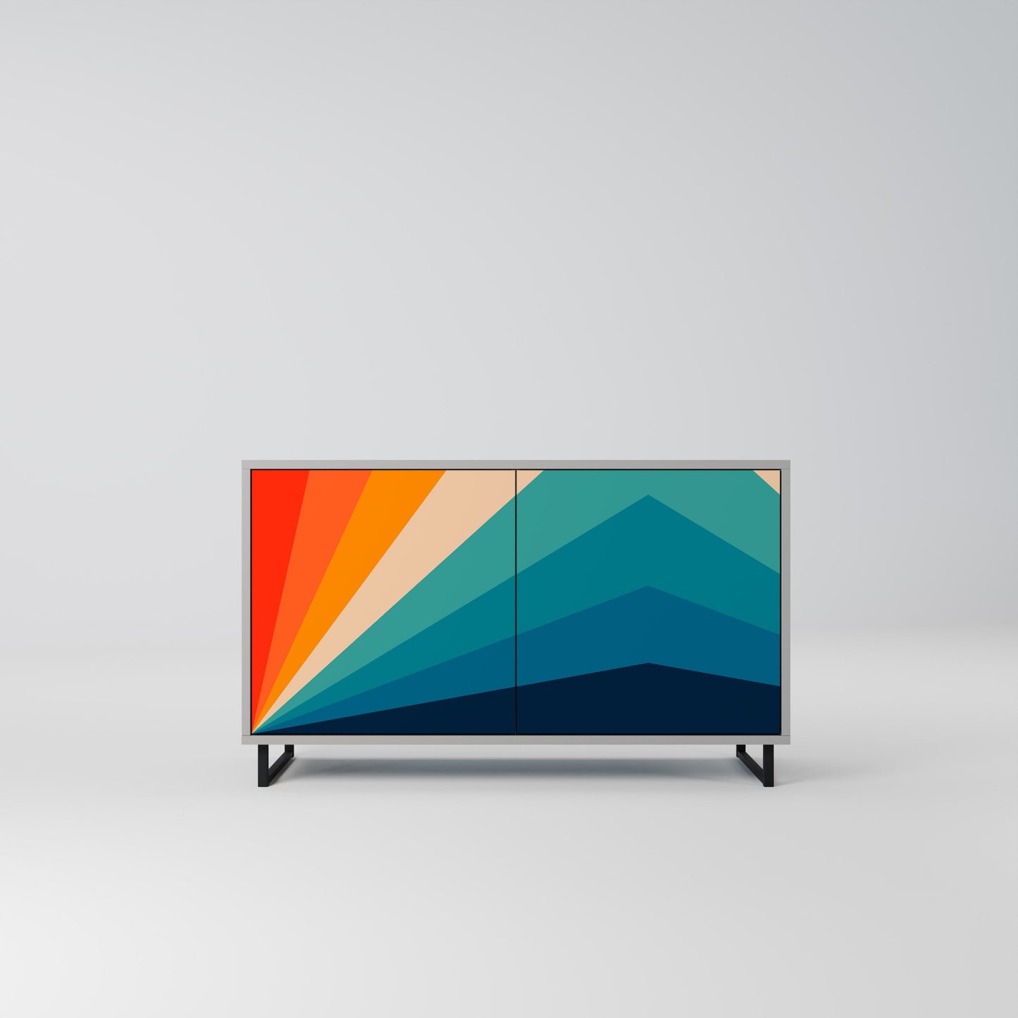 PRISM CONCUSSION 2-Door Sideboard in Grey Finish