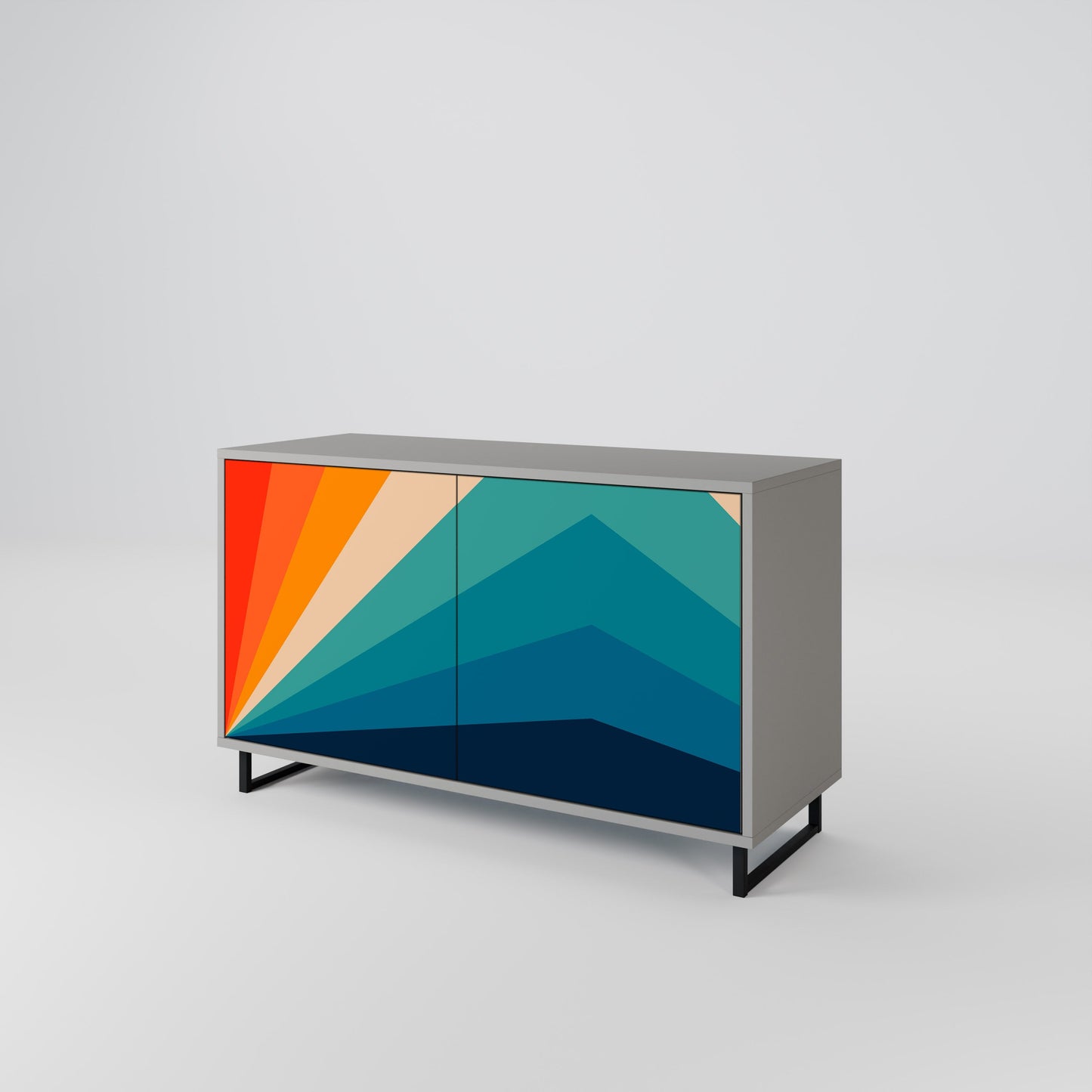 PRISM CONCUSSION 2-Door Sideboard in Grey Finish