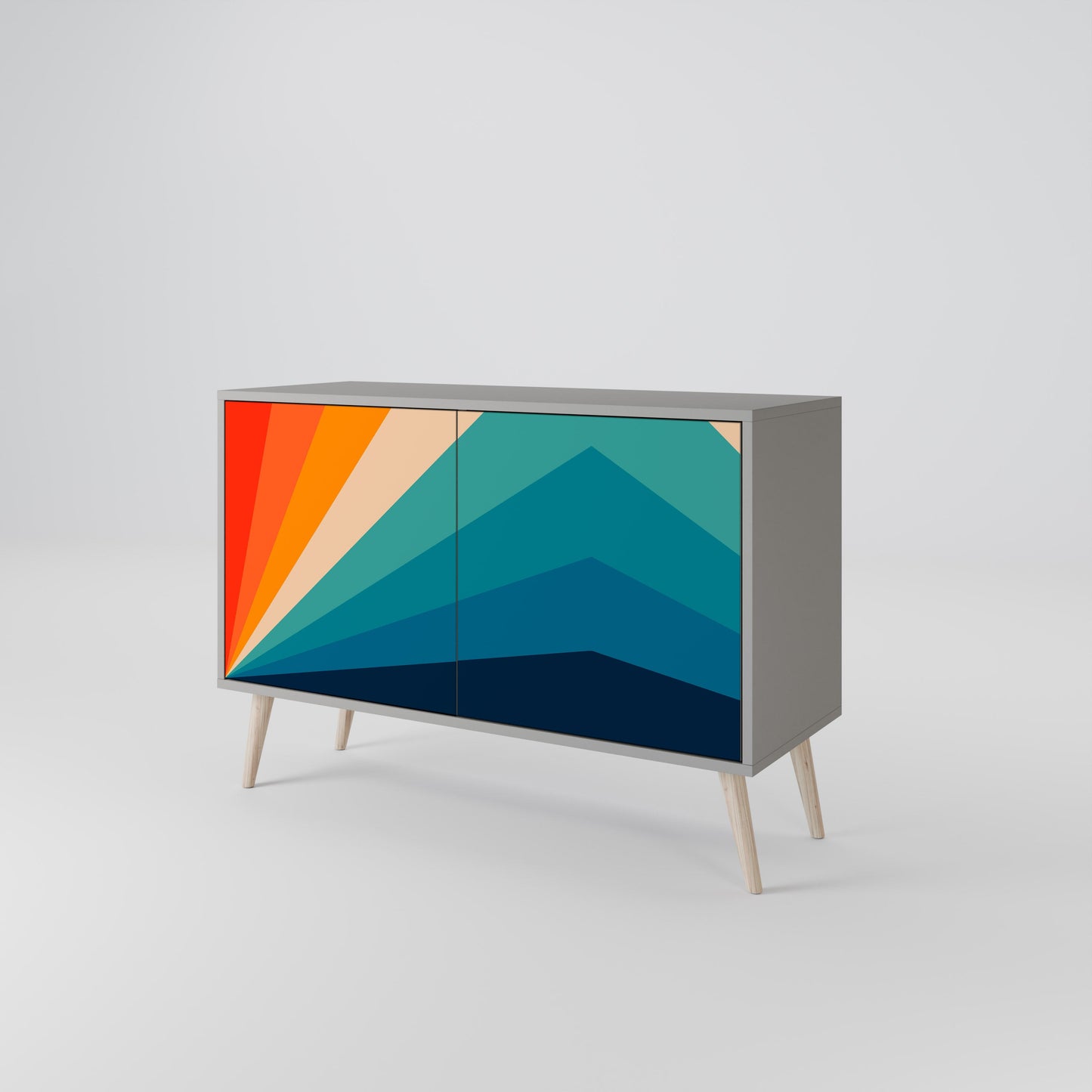 PRISM CONCUSSION 2-Door Sideboard in Grey Finish