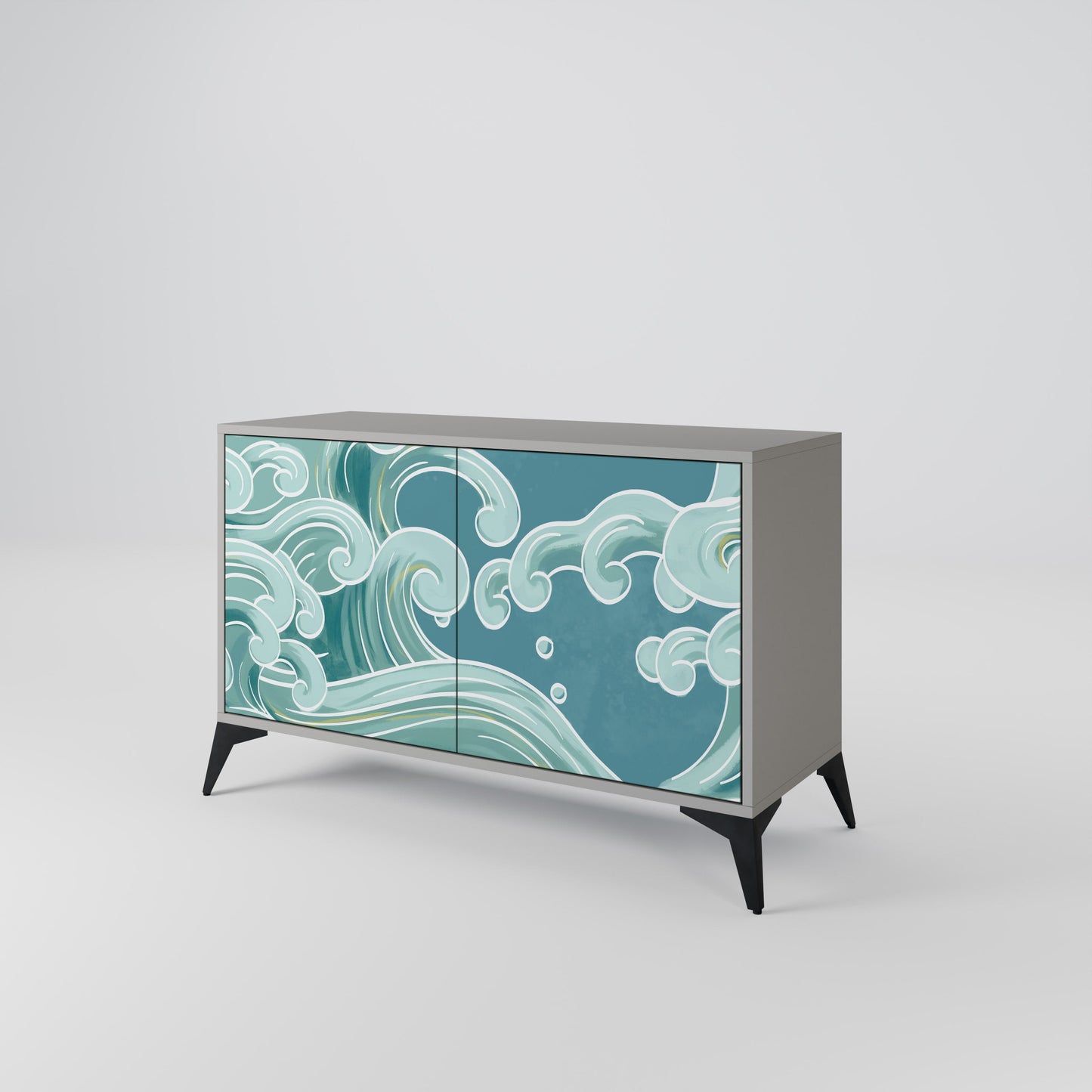 ASIAN SWAY 2-Door Sideboard in Grey Finish