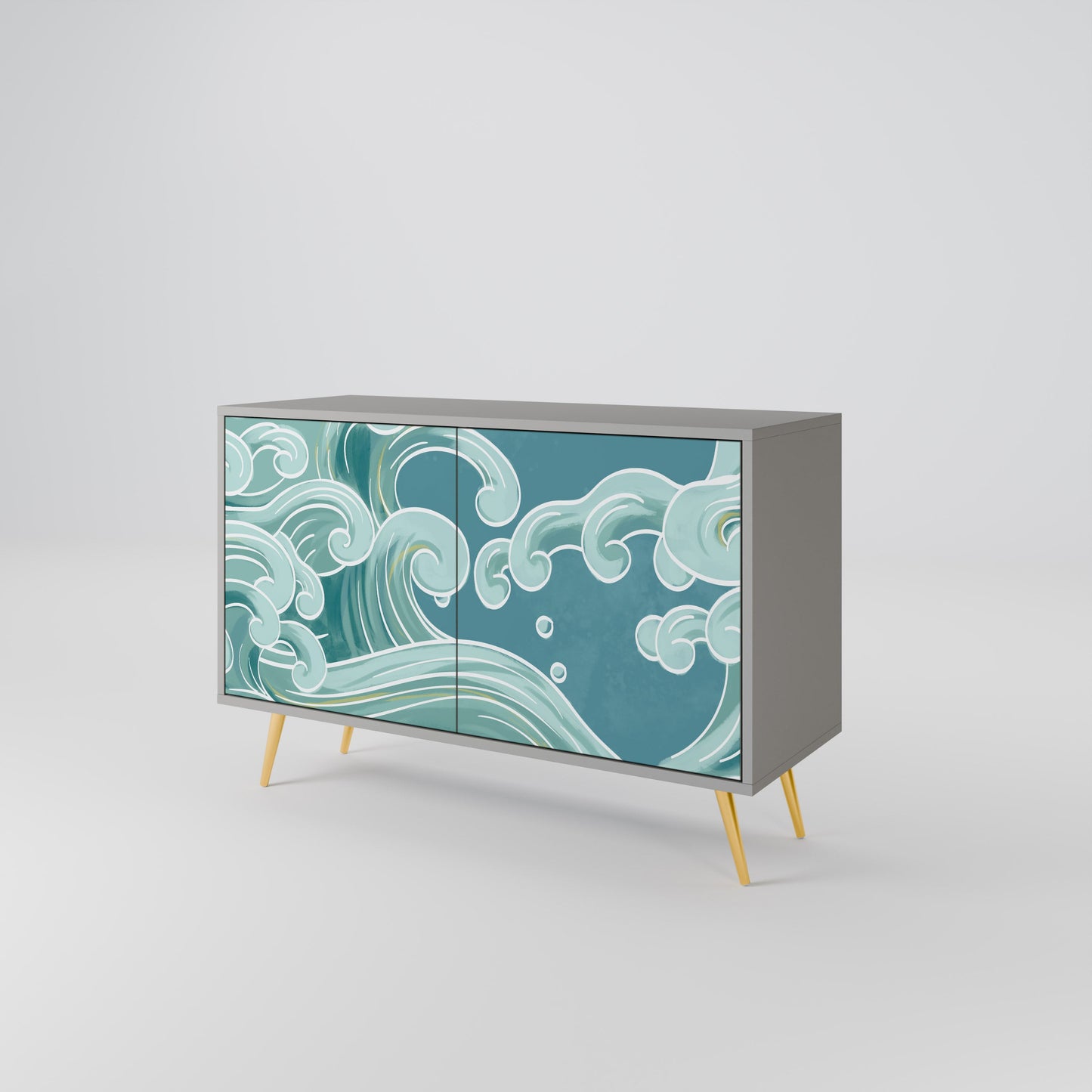 ASIAN SWAY 2-Door Sideboard in Grey Finish