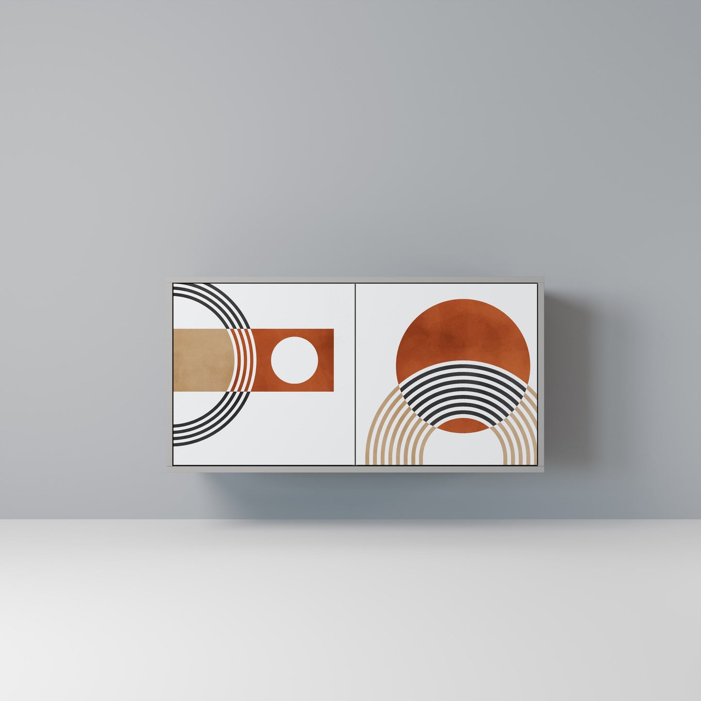 CIRCLE RHYTM 2-Door Sideboard in Grey Finish